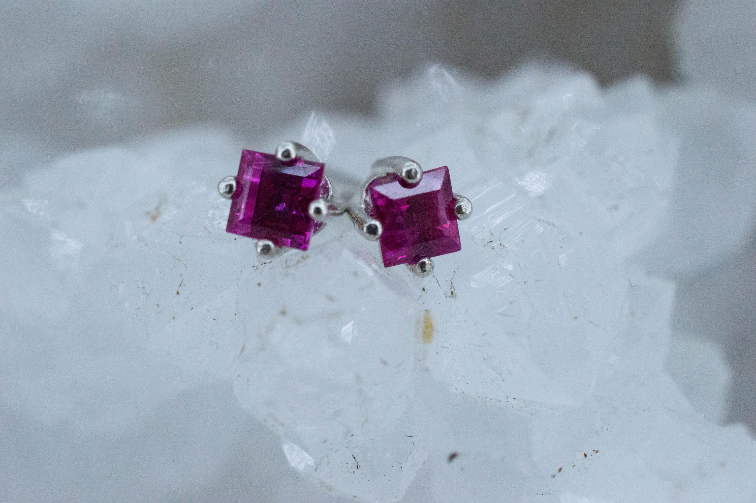 Ruby Earrings; Natural Untreated Vietnam Ruby; 0.670cts - Mark Oliver Gems