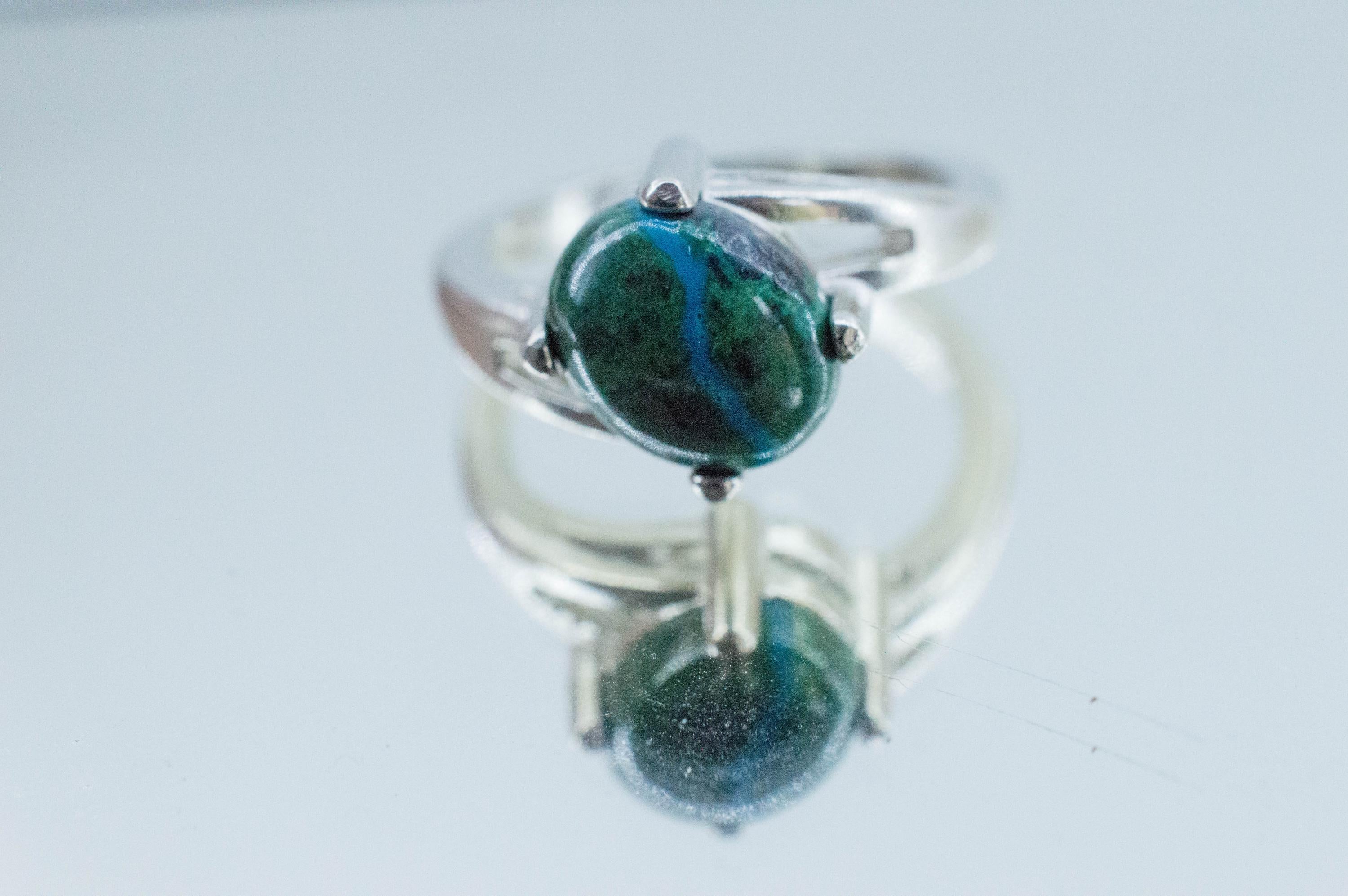 Chrysocolla Ring; Natural Untreated Arizona Inspiration Mine Chrysocolla; 3.520cts - Mark Oliver Gems