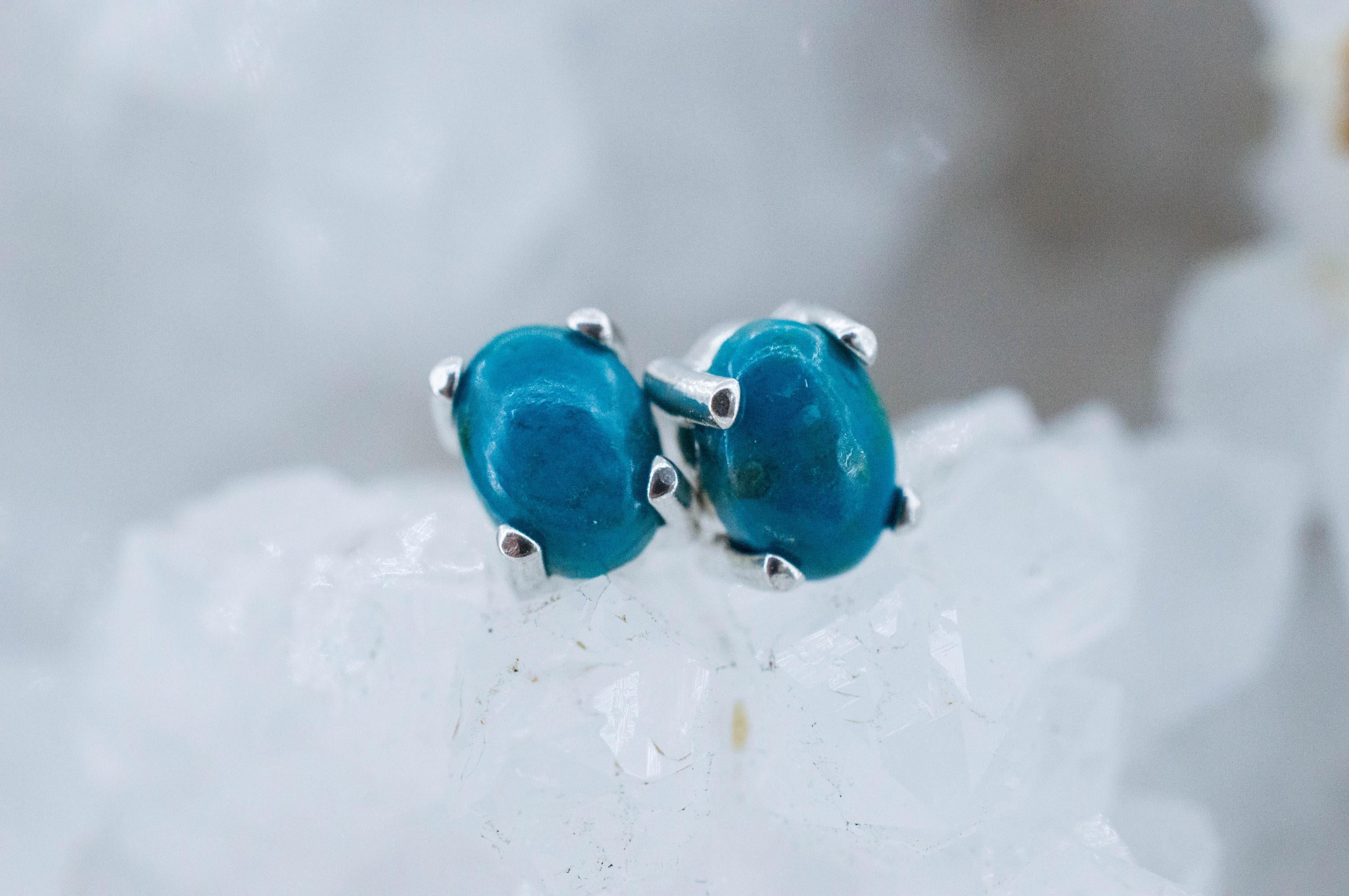 Chrysocolla Earrings; Natural Untreated Arizona Inspiration Mine Chrysocolla; 1.670cts - Mark Oliver Gems