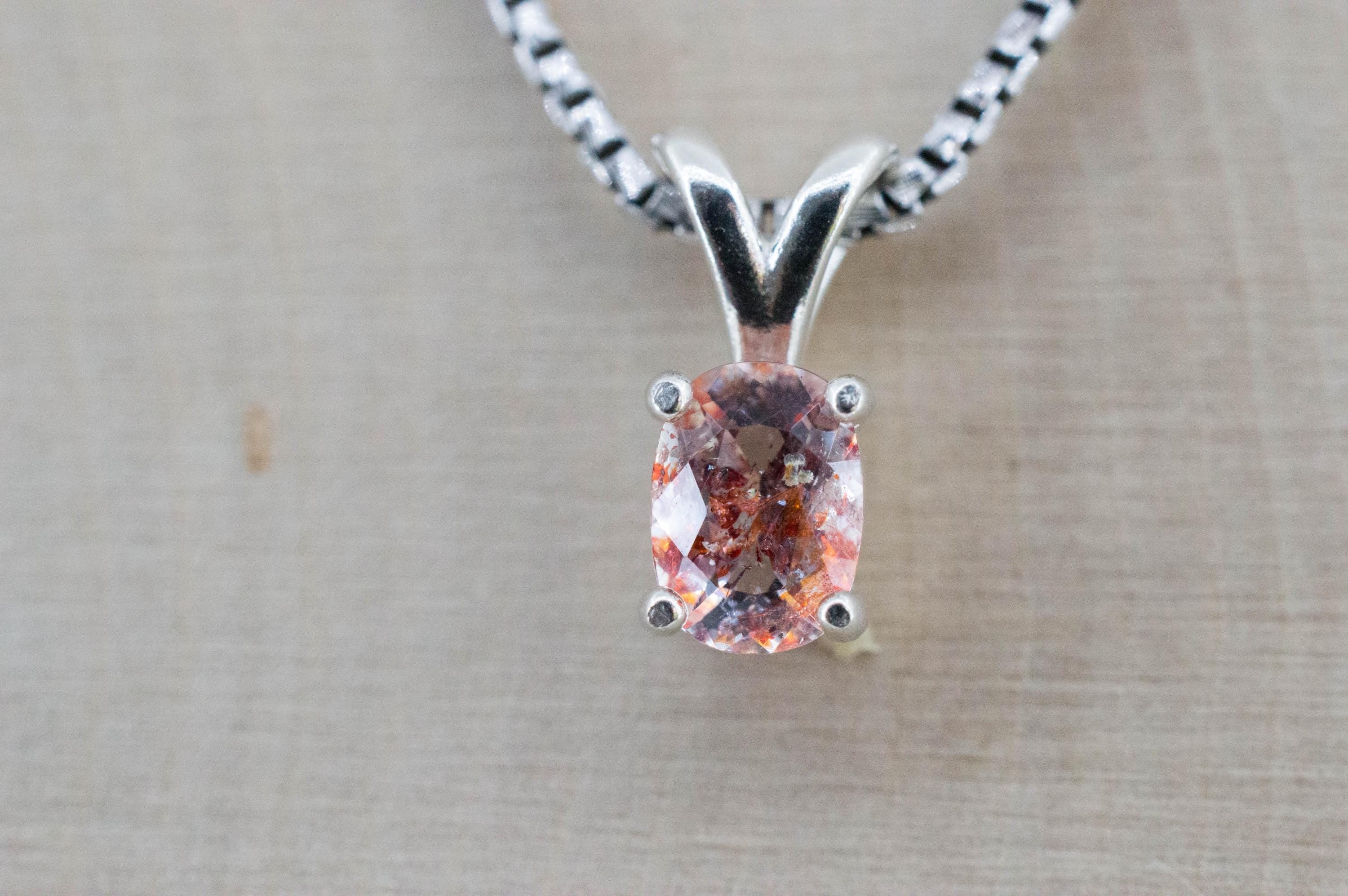 Hematite Quartz Pendant; Natural Untreated Tanzanian Fire and Ice Quartz; 0.635cts