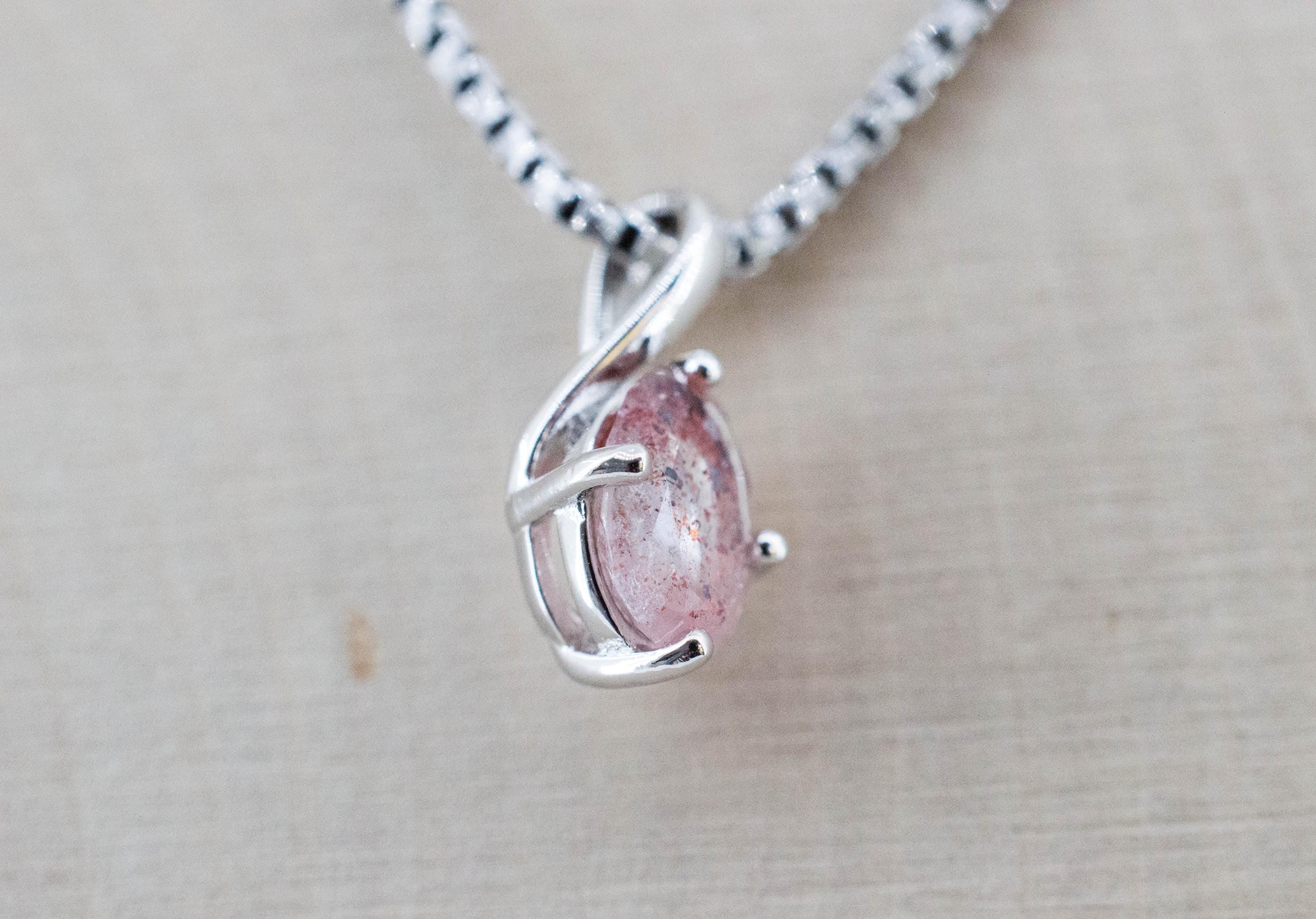 Hematite Quartz Pendant; Natural Untreated Tanzanian Fire and Ice Quartz; 0.740cts