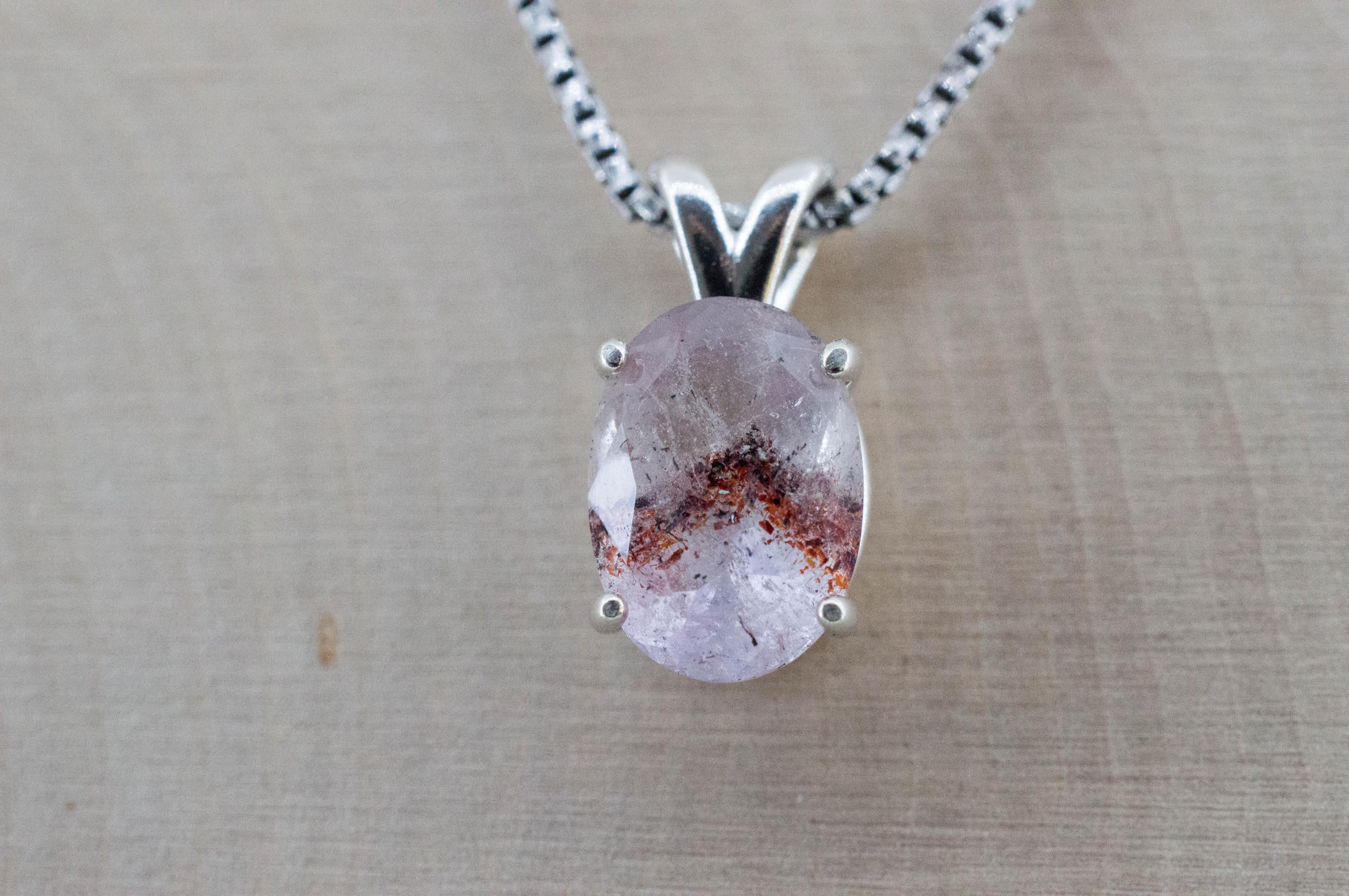 Hematite Quartz Pendant; Natural Untreated Tanzanian Fire and Ice Quartz; 3.235cts - Mark Oliver Gems