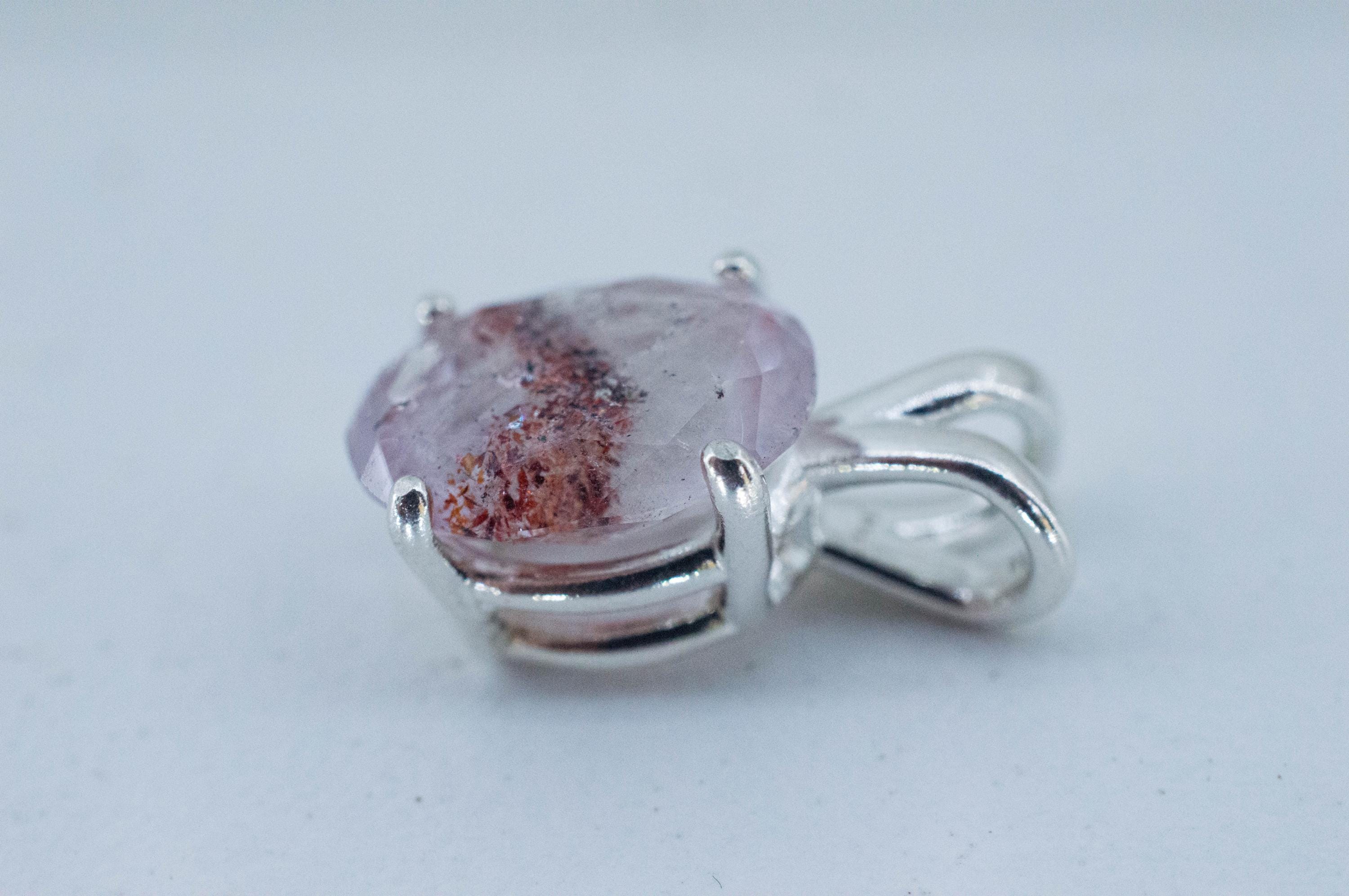 Hematite Quartz Pendant; Natural Untreated Tanzanian Fire and Ice Quartz; 3.235cts - Mark Oliver Gems