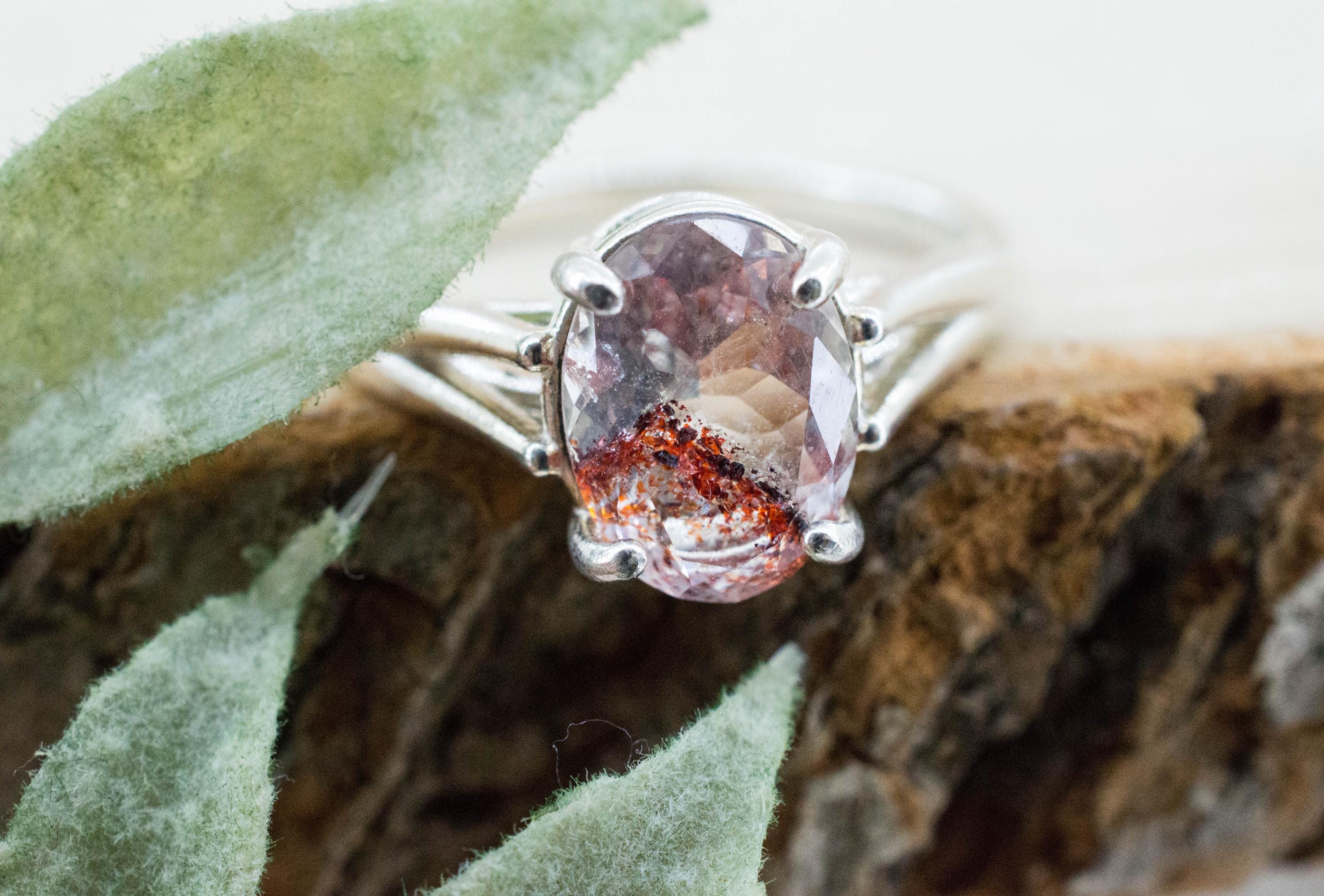 Hematite Quartz Ring; Natural Untreated Tanzania Fire and Ice Quartz; 2.120cts - Mark Oliver Gems