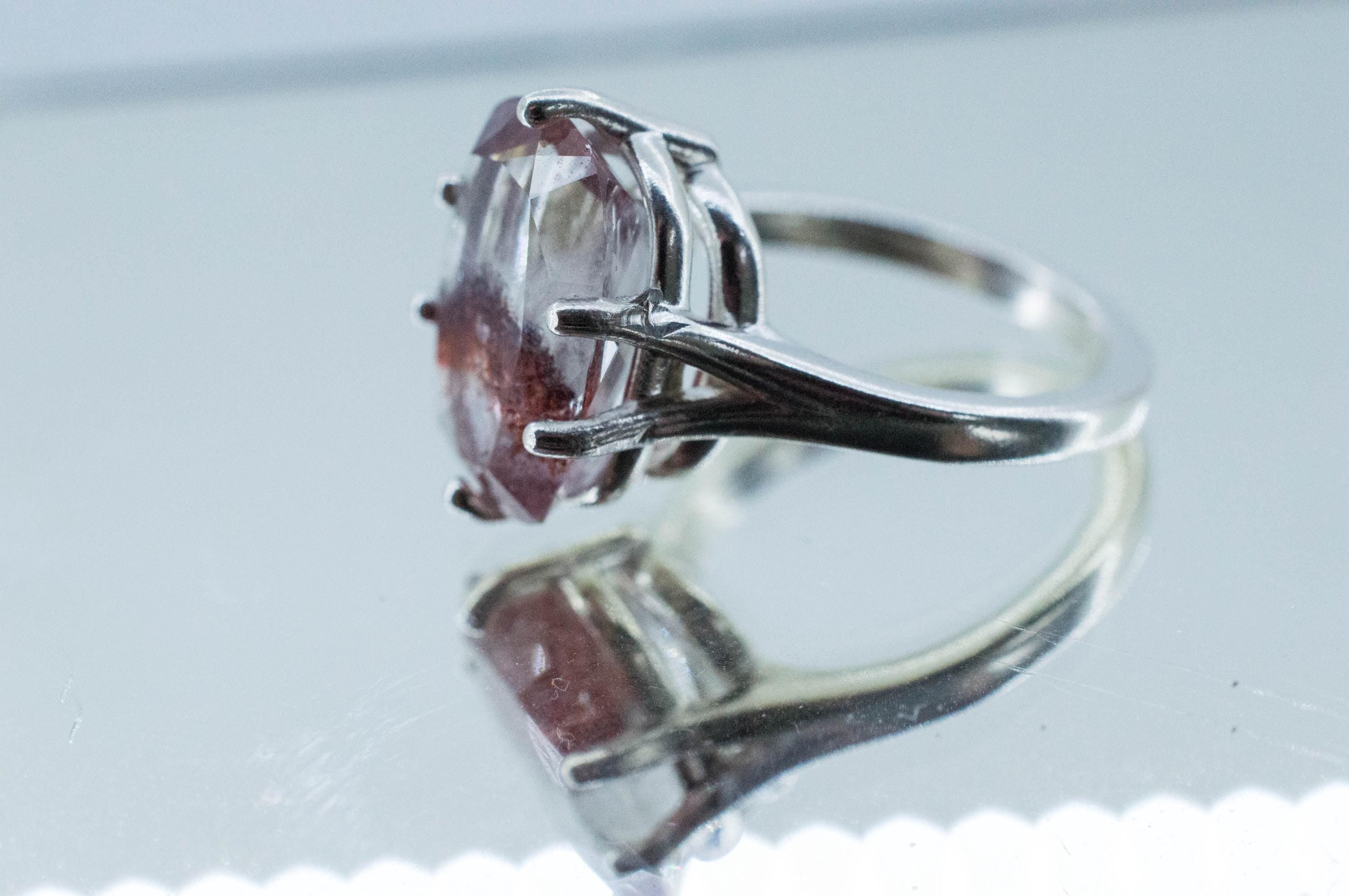 Hematite Quartz Ring; Natural Untreated Tanzania Fire and Ice Quartz; 6.150cts - Mark Oliver Gems