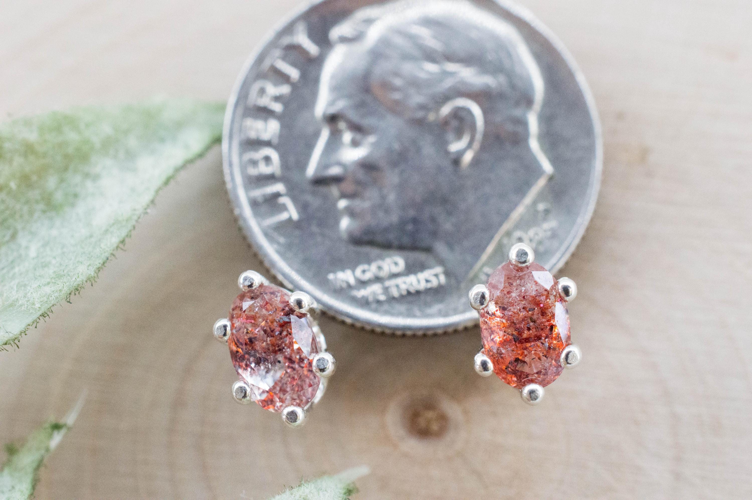 Hematite Quartz Earrings; Natural Untreated Tanzanian Fire and Ice Quartz; 0.770cts - Mark Oliver Gems