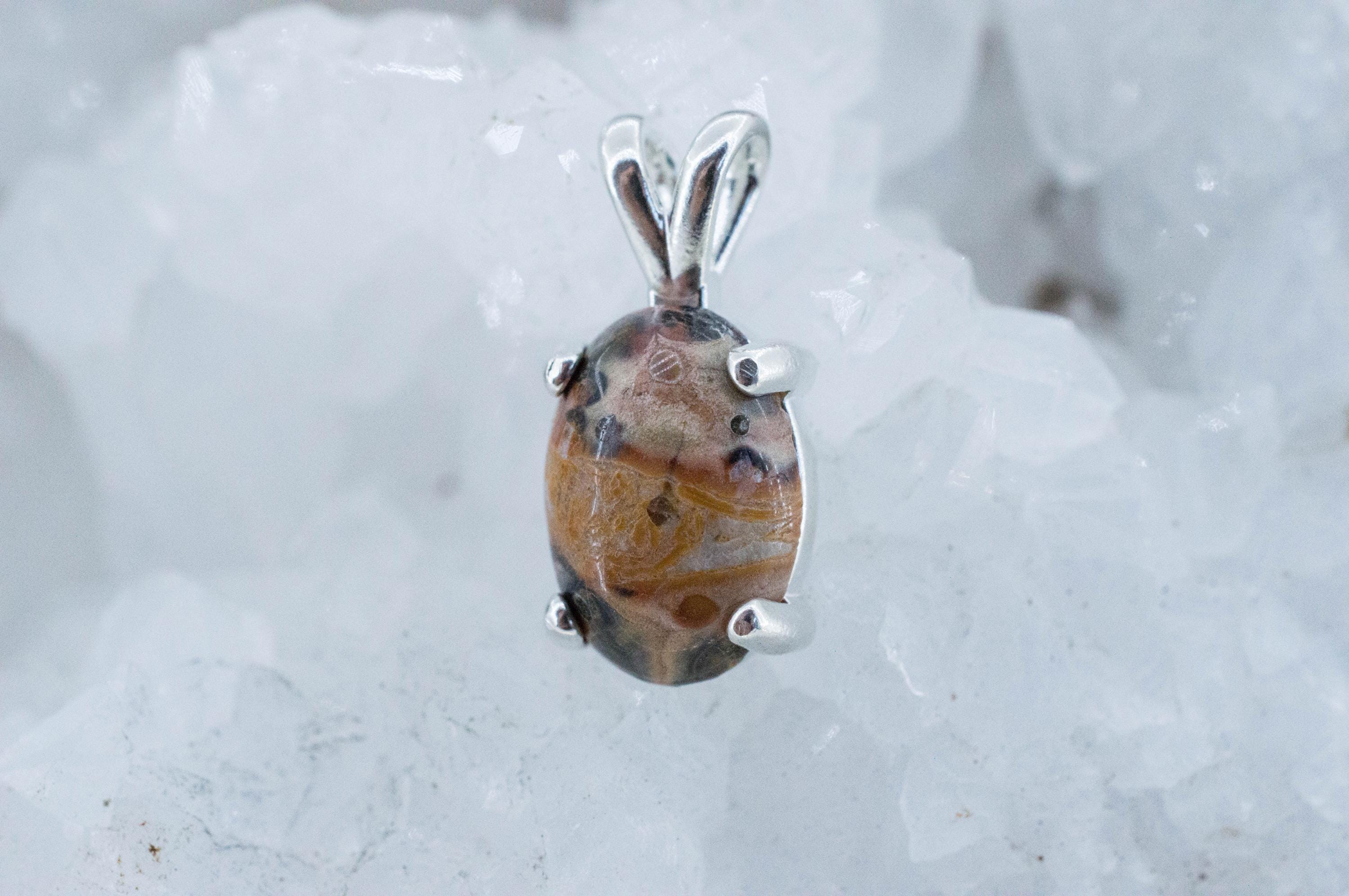 Leopard Jasper Pendant; Natural Untreated Madagascar Jasper; 3.440cts