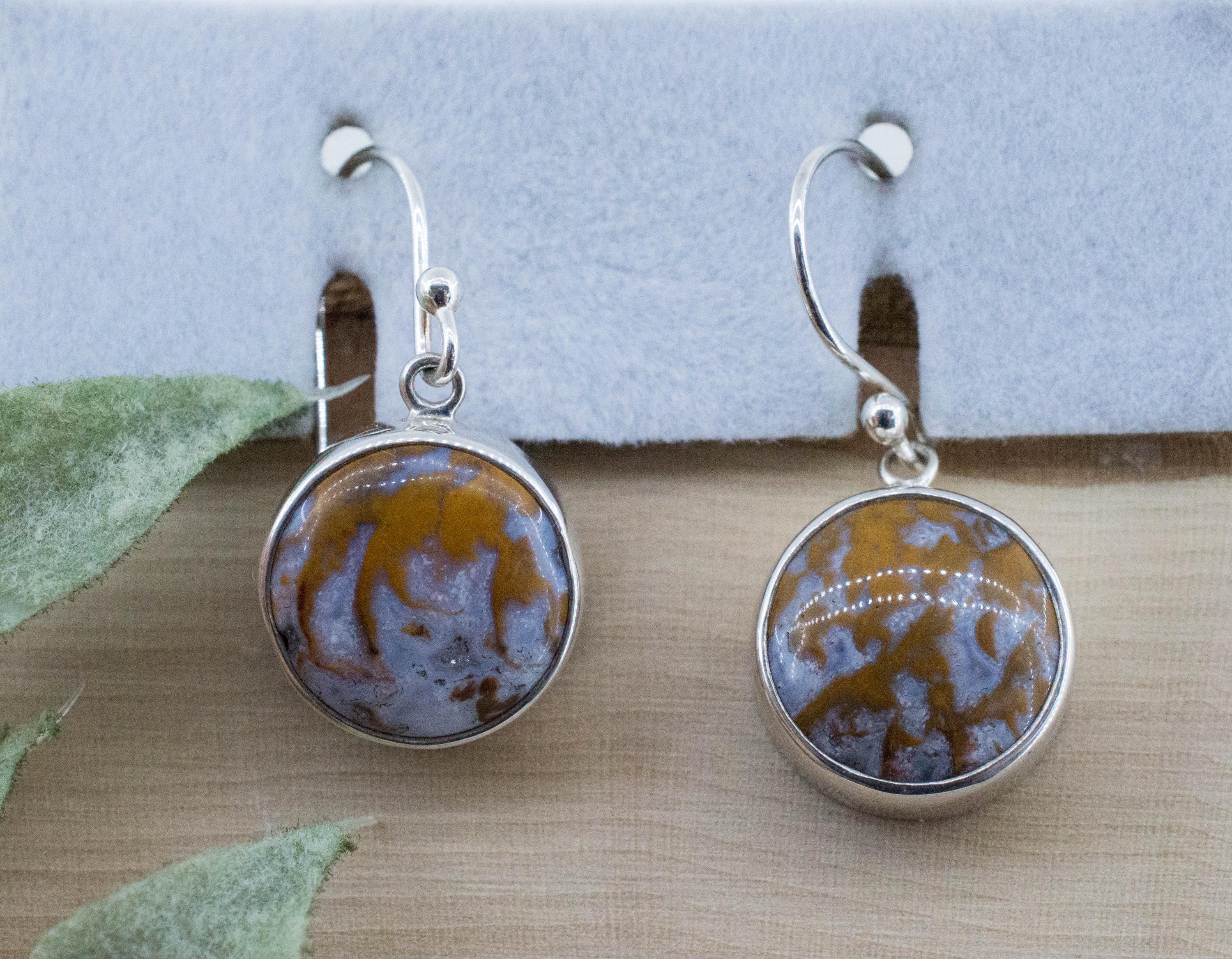 Wingate Agate Earrings; Natural Untreated California Plume Agates