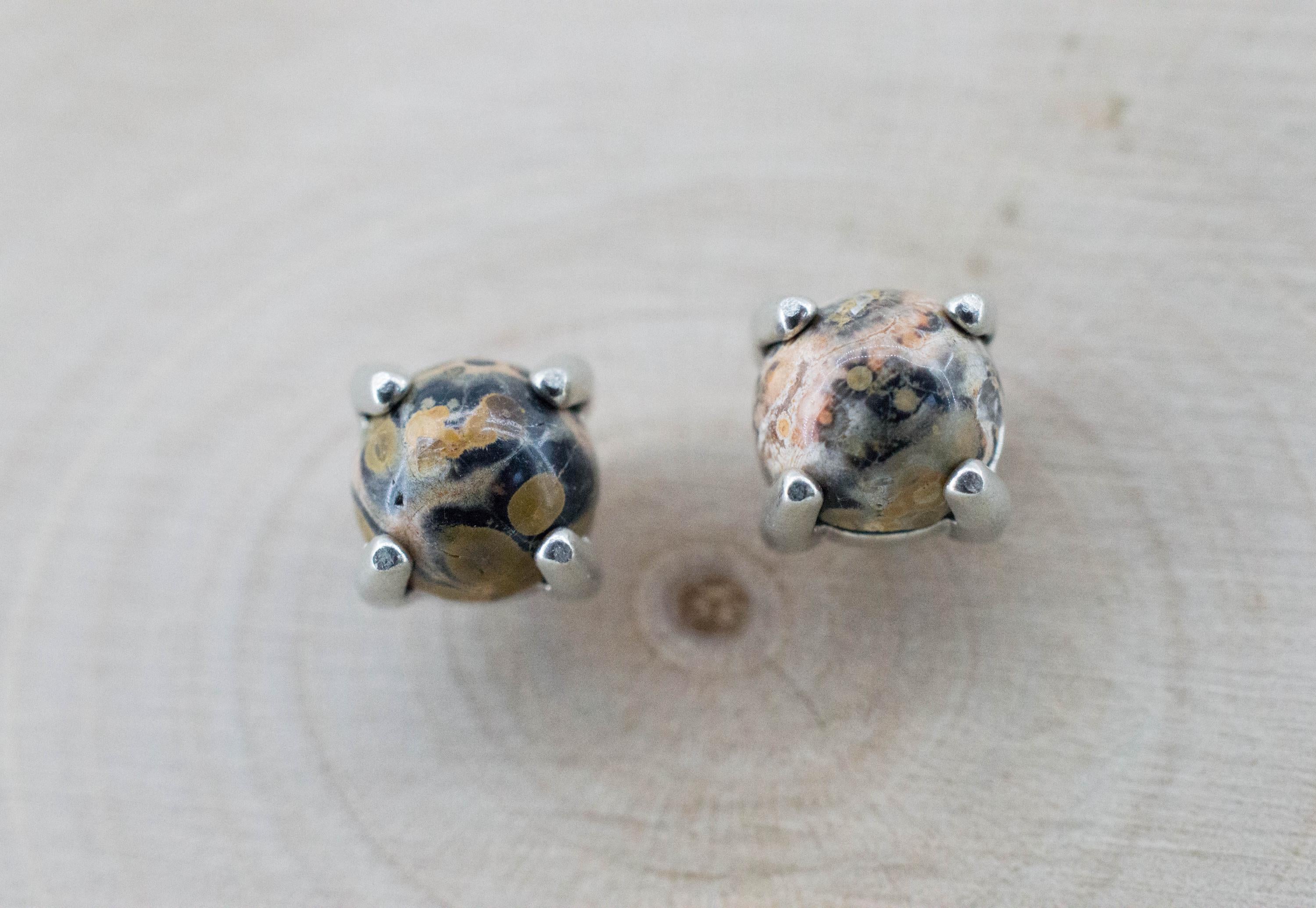 Leopard Jasper Earrings; Natural Untreated Madagascar Jasper; 1.365cts - Mark Oliver Gems