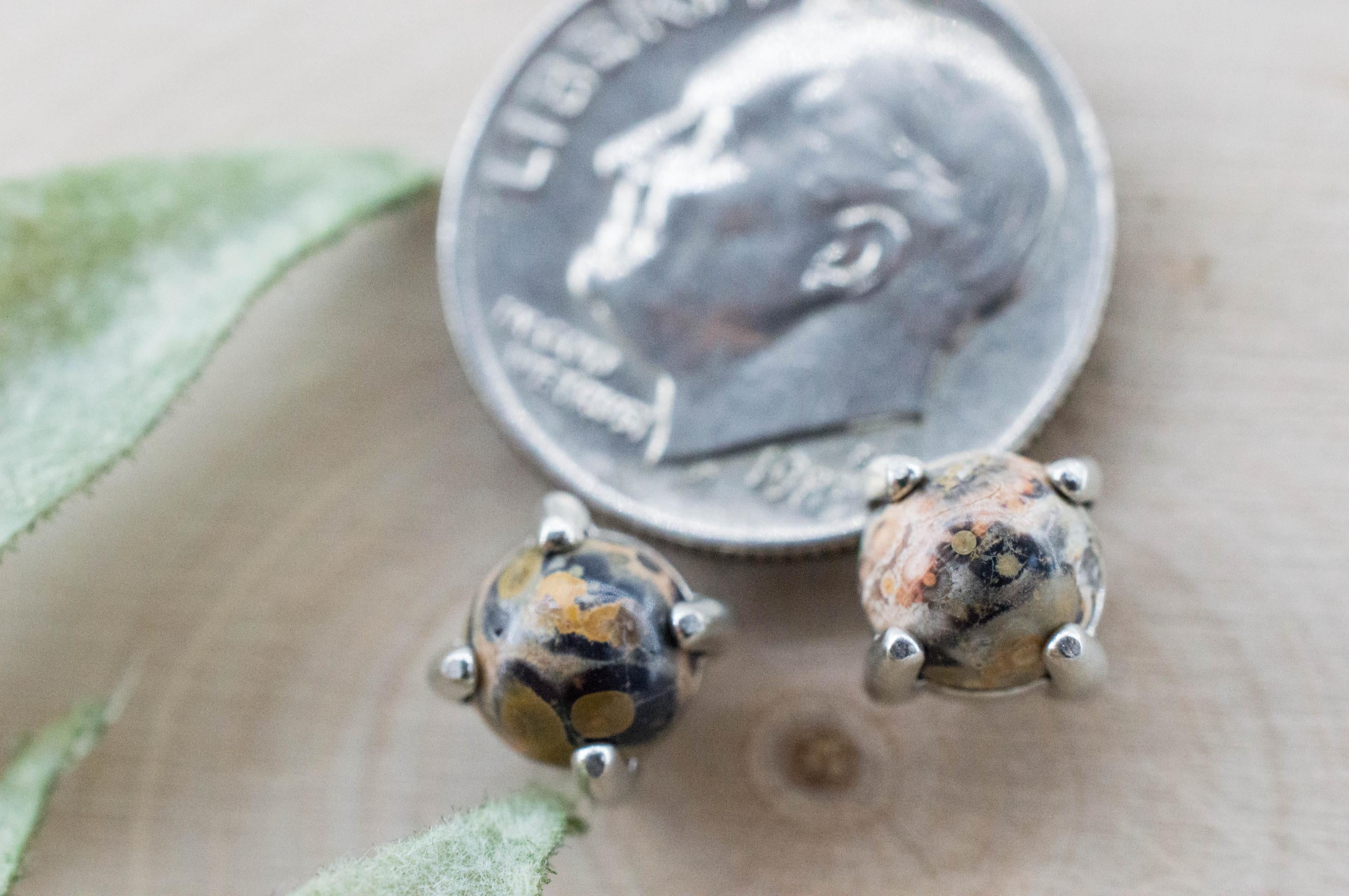 Leopard Jasper Earrings; Natural Untreated Madagascar Jasper; 1.365cts - Mark Oliver Gems