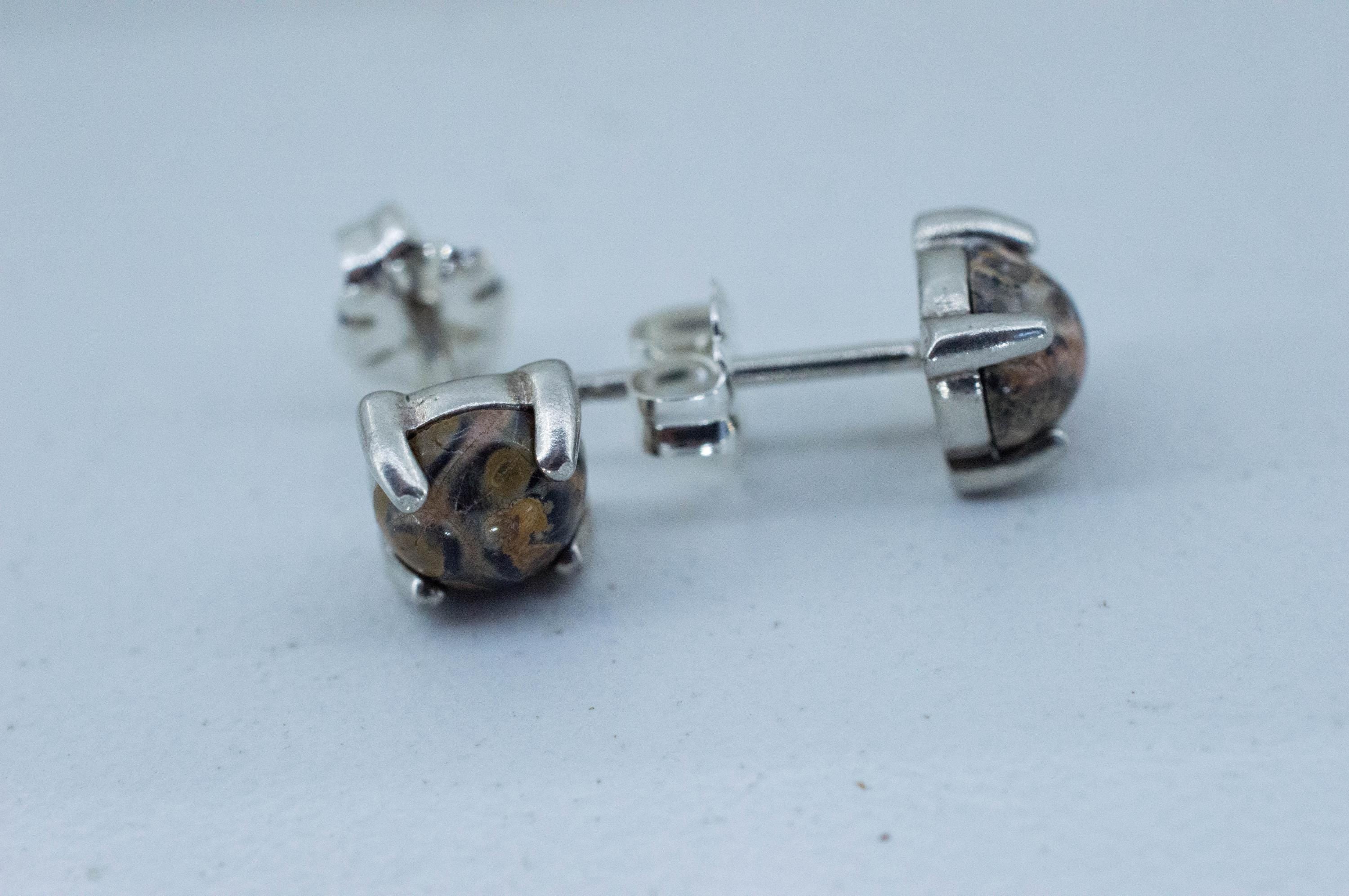 Leopard Jasper Earrings; Natural Untreated Madagascar Jasper; 1.365cts - Mark Oliver Gems