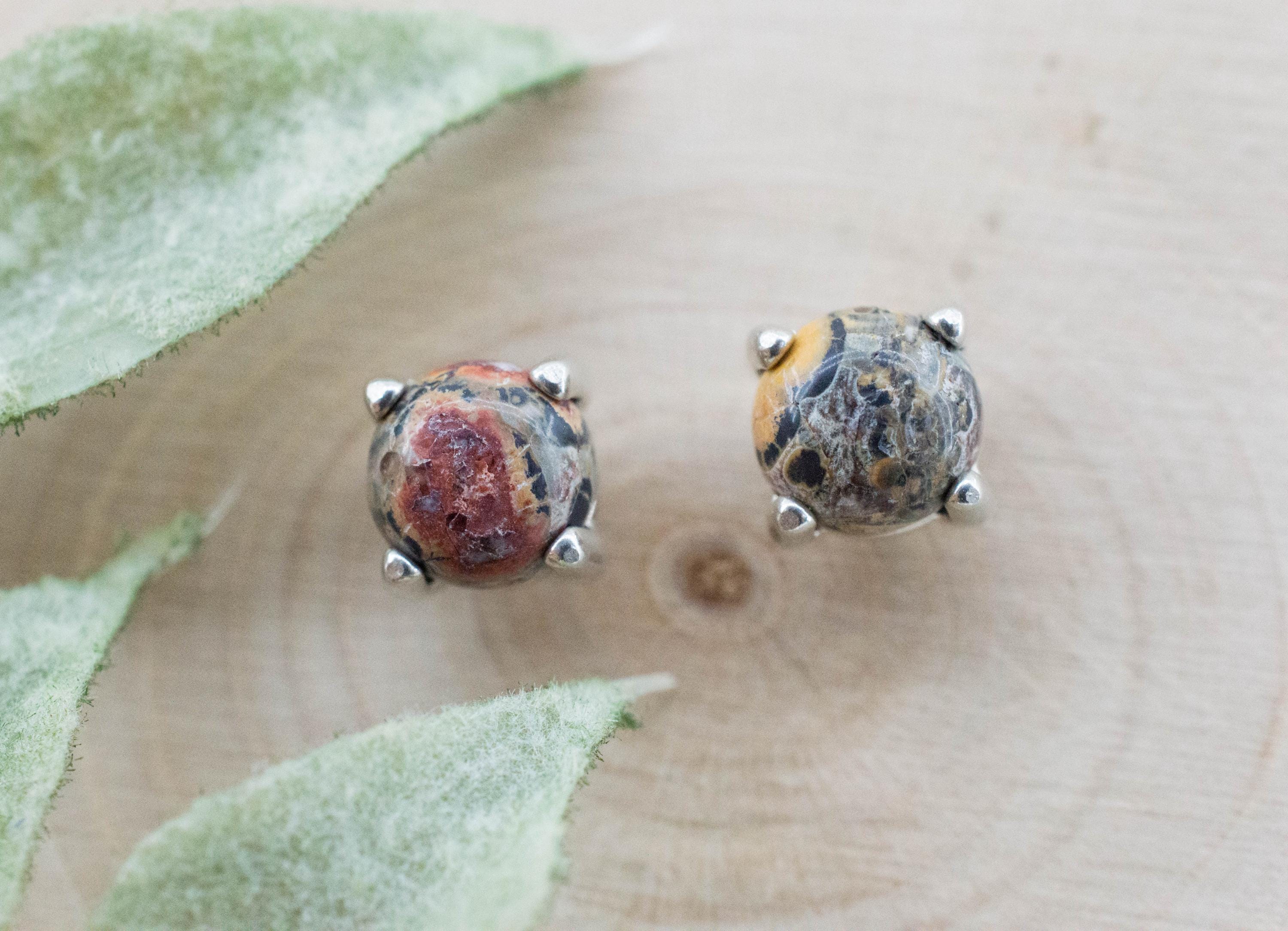 Leopard Jasper Earrings; Natural Untreated Madagascar Jasper; 1.400cts - Mark Oliver Gems