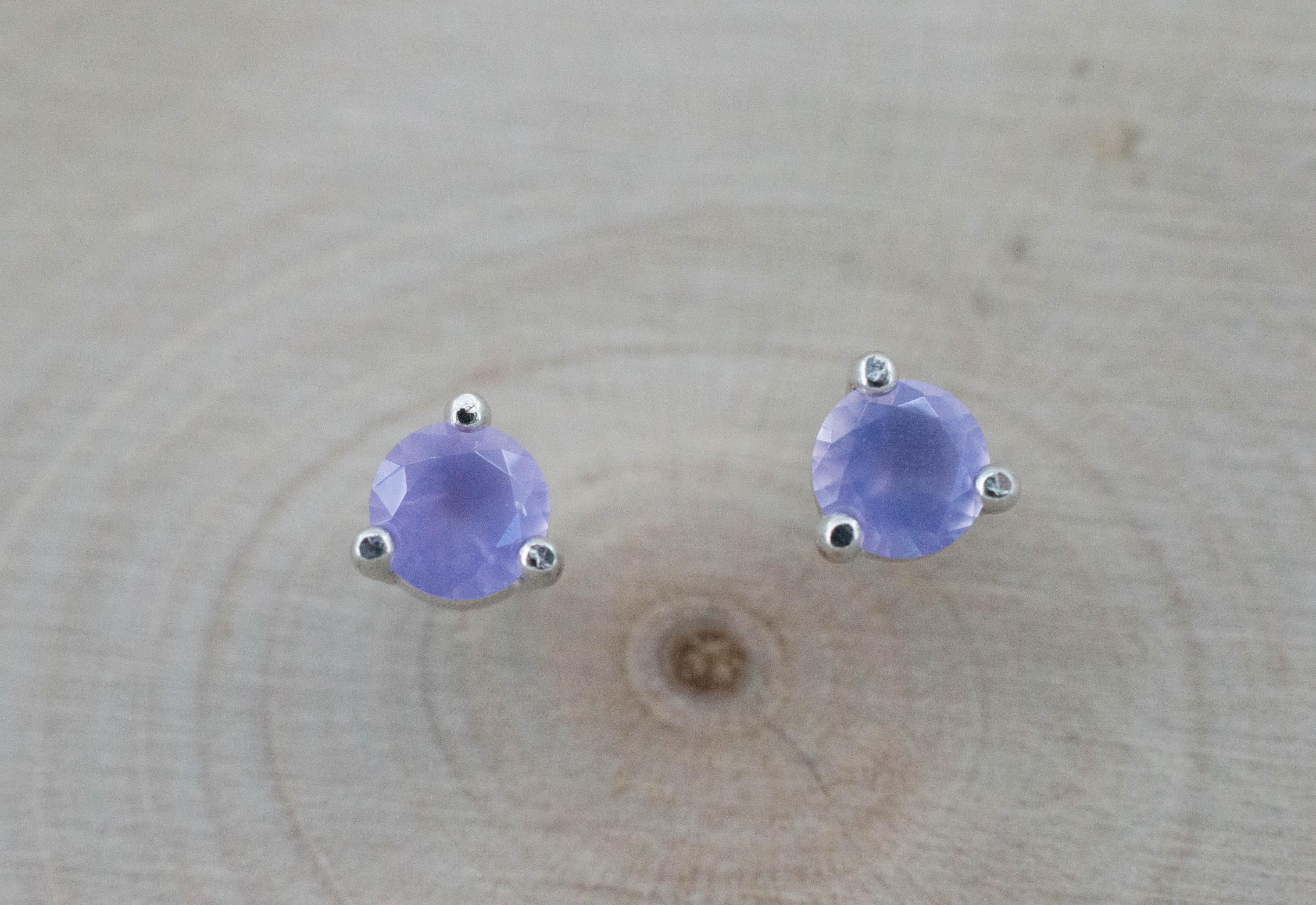 Holly Blue Agate Earrings; Natural Untreated Oregon Holley Agate; 0.410cts - Mark Oliver Gems