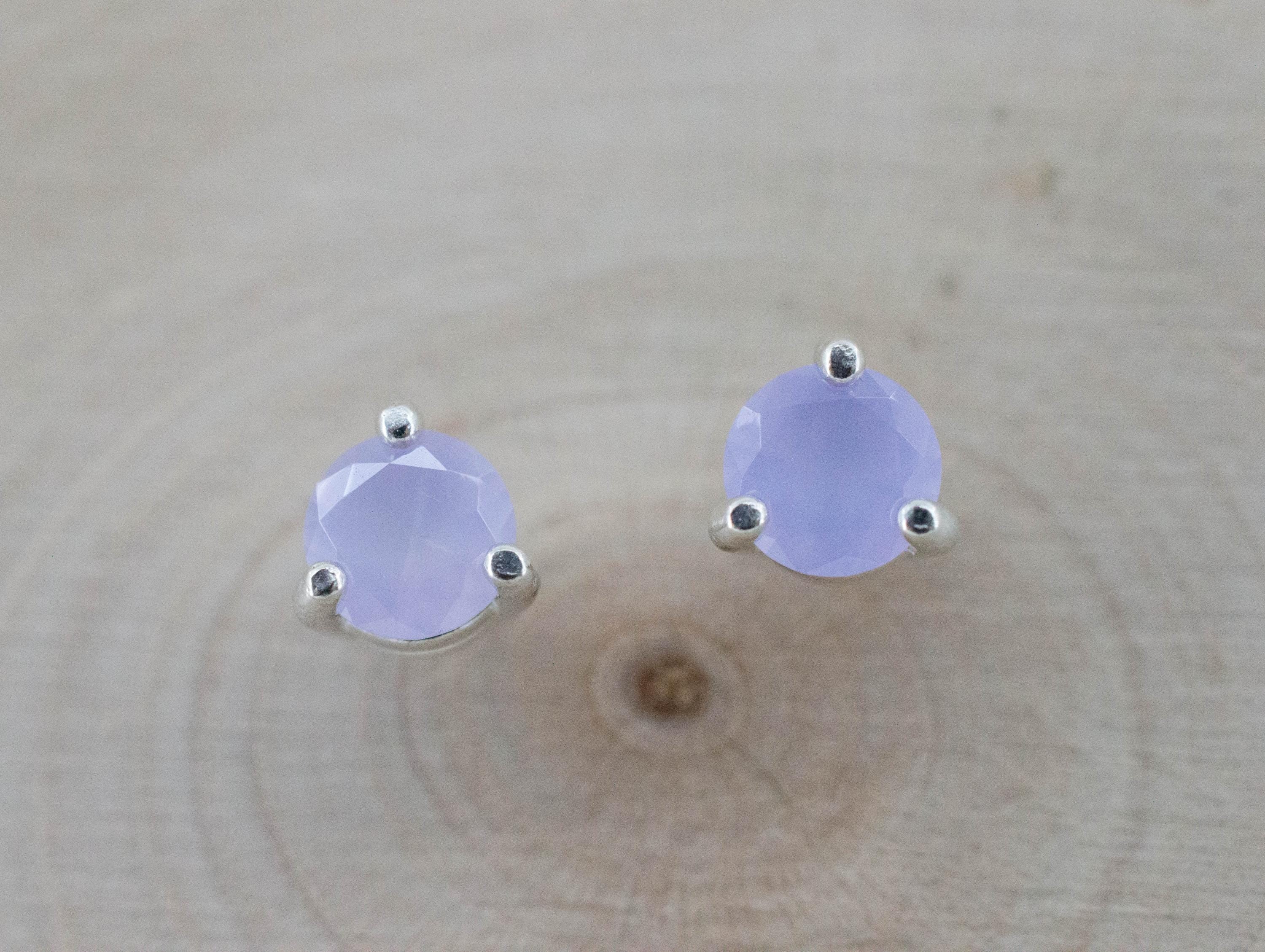 Holly Blue Agate Earrings; Natural Untreated Oregon Holley Agate; 0.760cts - Mark Oliver Gems