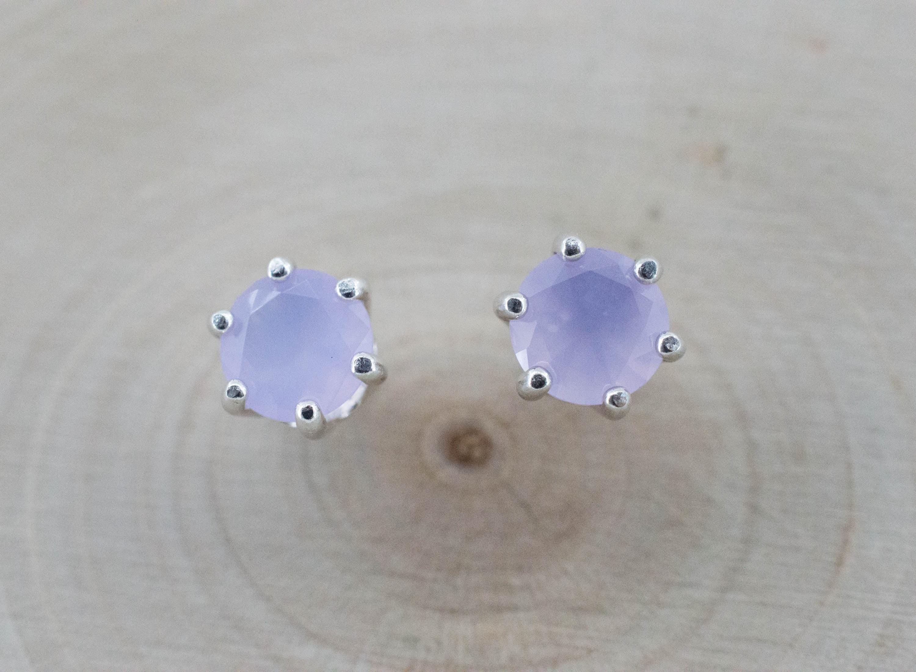 Holly Blue Agate Earrings; Natural Untreated Oregon Holley Agate; 1.200cts - Mark Oliver Gems