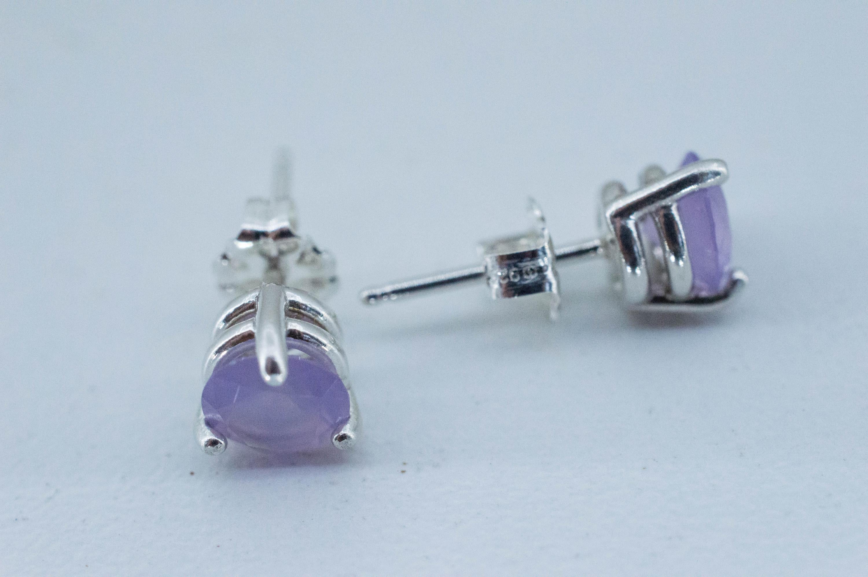 Holly Blue Agate Earrings; Natural Untreated Oregon Holley Agate; 1.205cts - Mark Oliver Gems