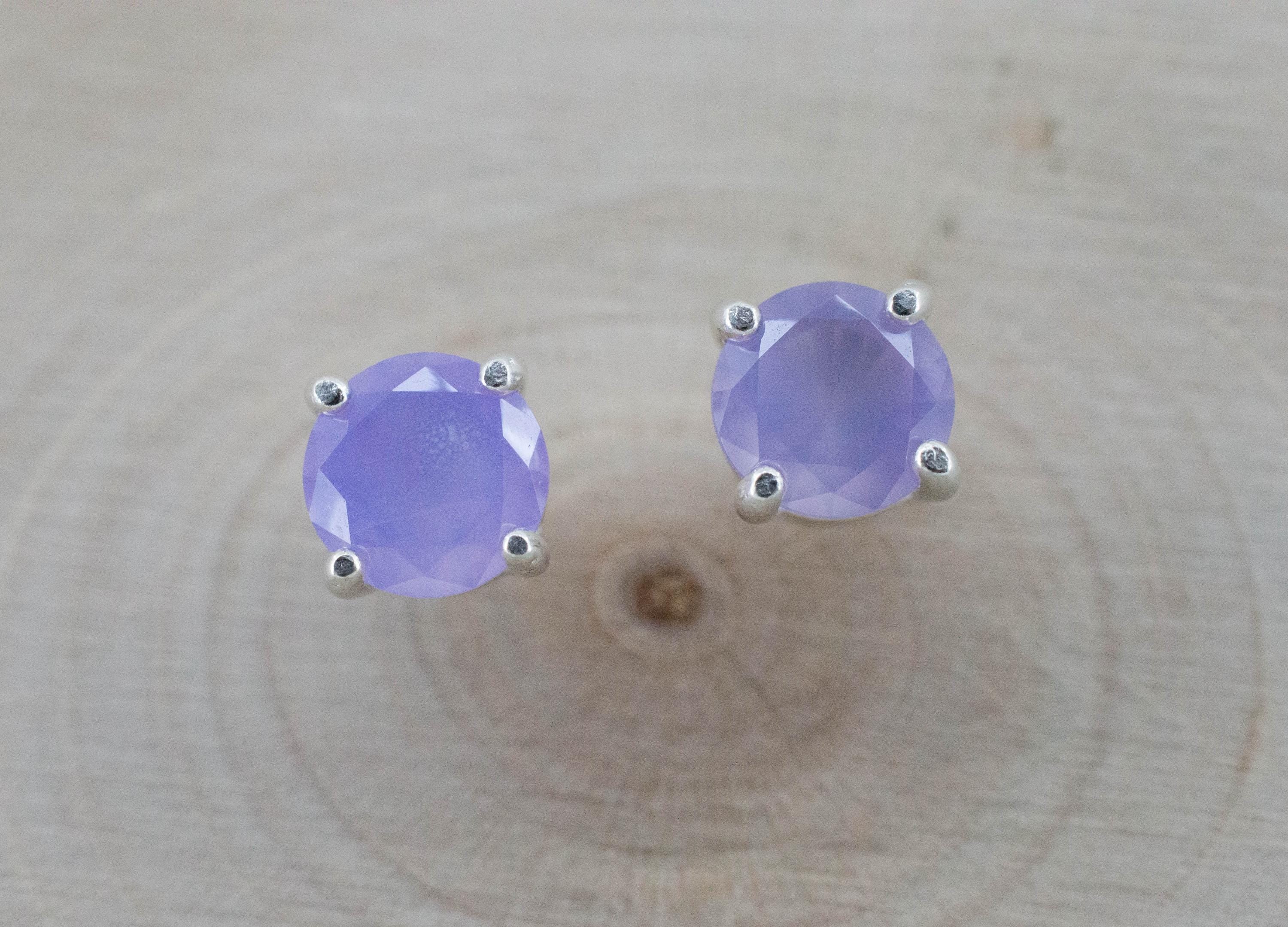 Holly Blue Agate Earrings; Natural Untreated Oregon Holley Agate; 1.300cts - Mark Oliver Gems