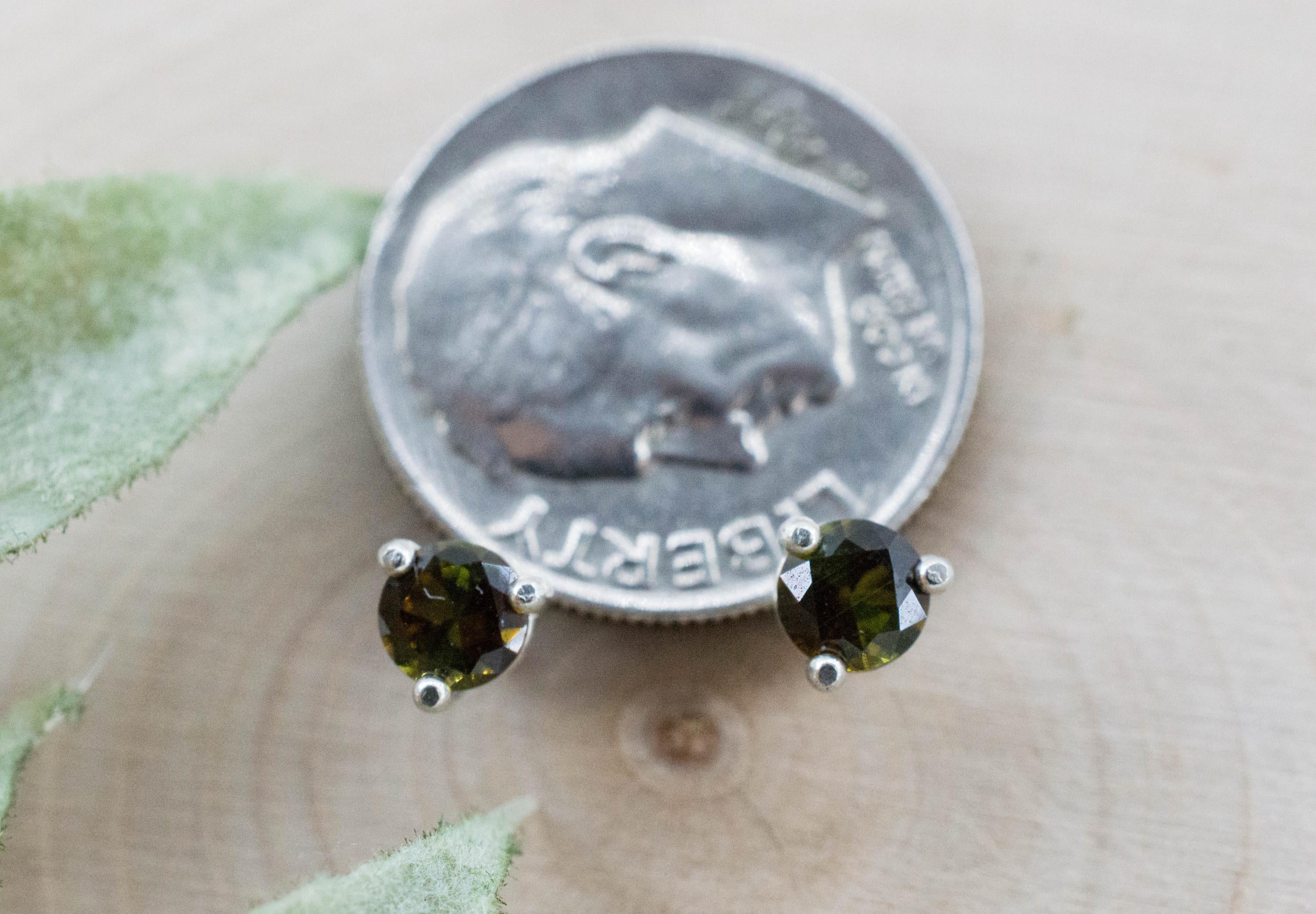 Tourmaline Earrings; Natural Untreated Brazil Dravite Tourmaline; 0.440cts - Mark Oliver Gems
