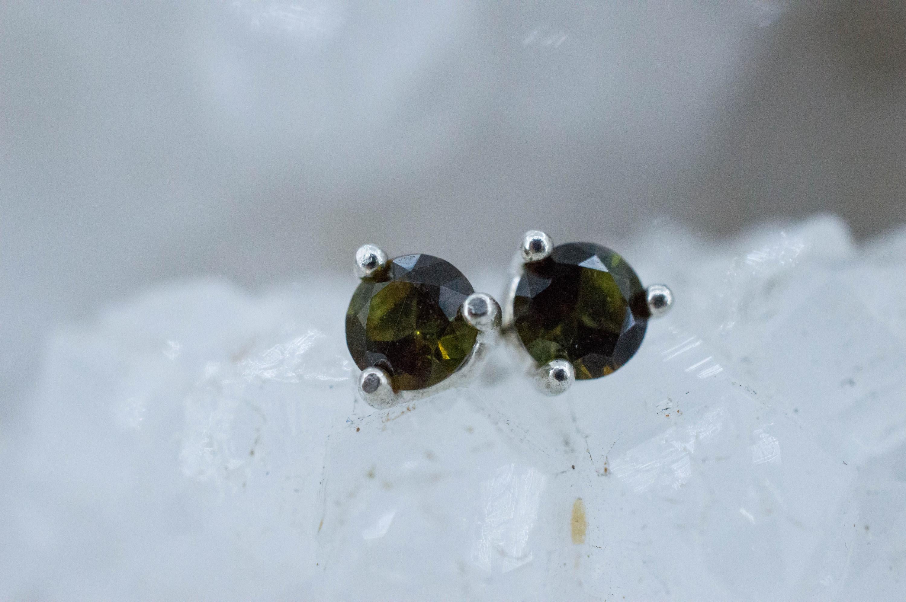 Tourmaline Earrings; Natural Untreated Brazil Dravite Tourmaline; 0.450cts - Mark Oliver Gems