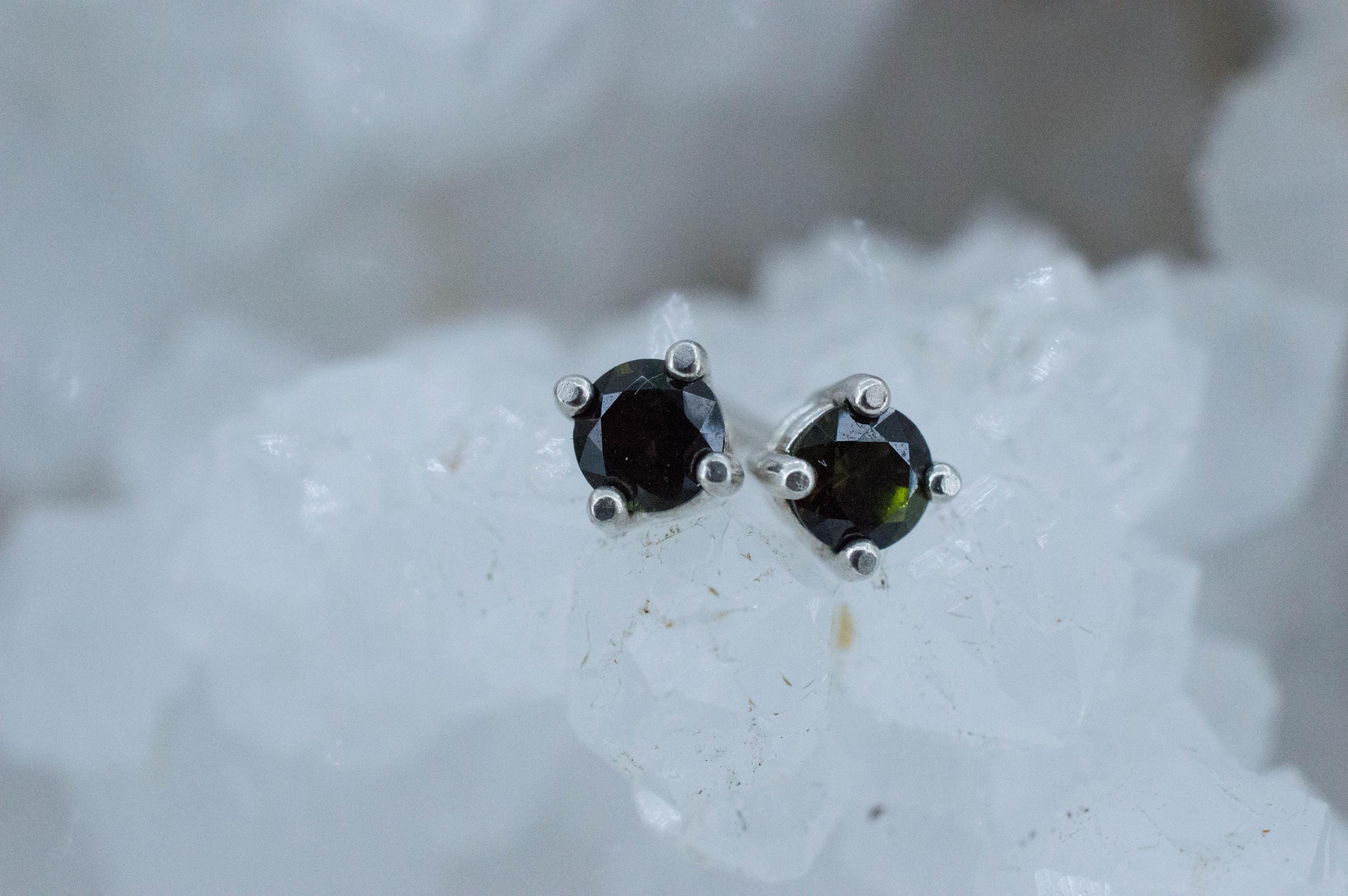 Tourmaline Earrings; Natural Untreated Brazil Dravite Tourmaline; 0.455cts - Mark Oliver Gems