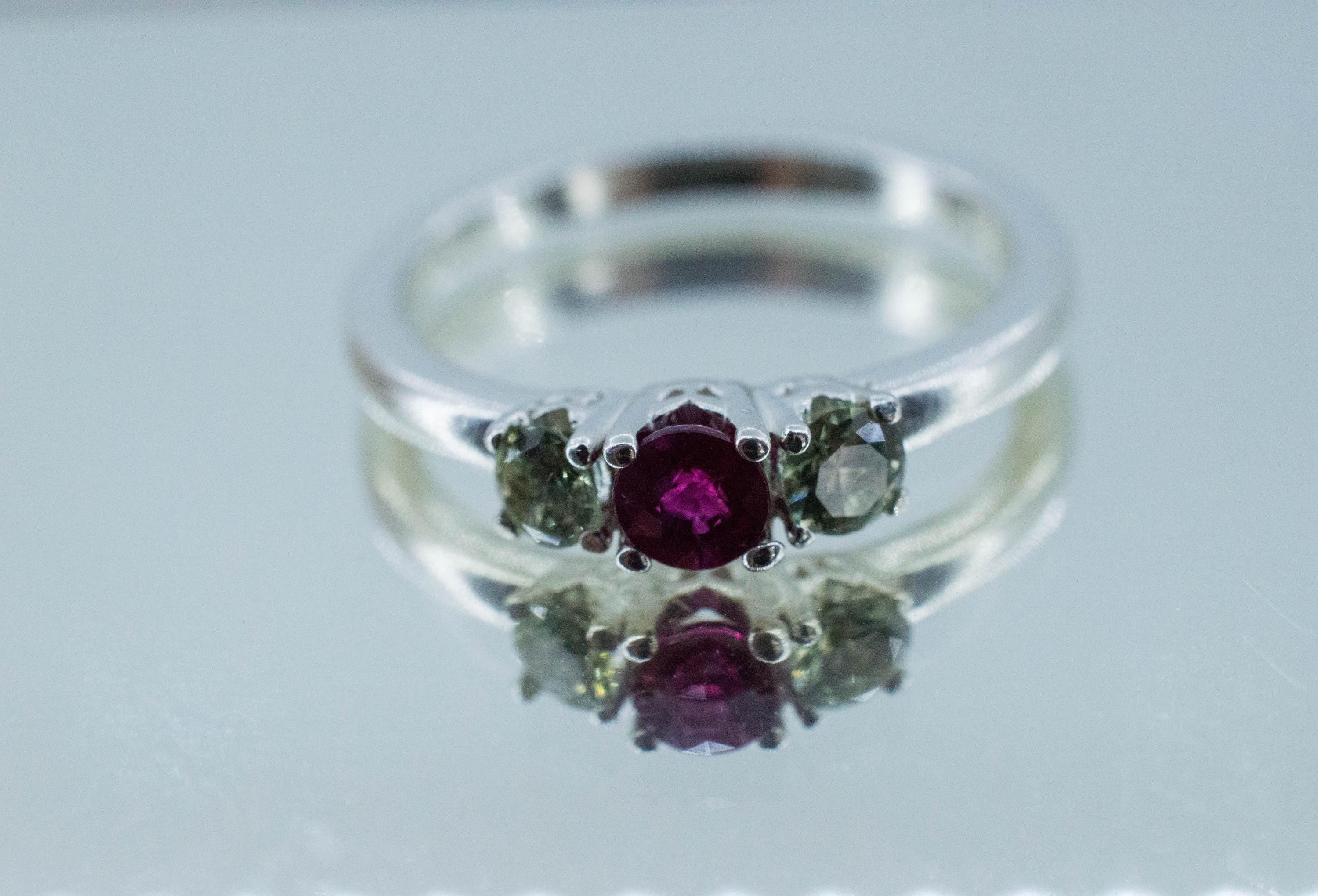 Ruby and Sapphire Ring; Natural Burma Ruby and Monatana Sapphire - Mark Oliver Gems