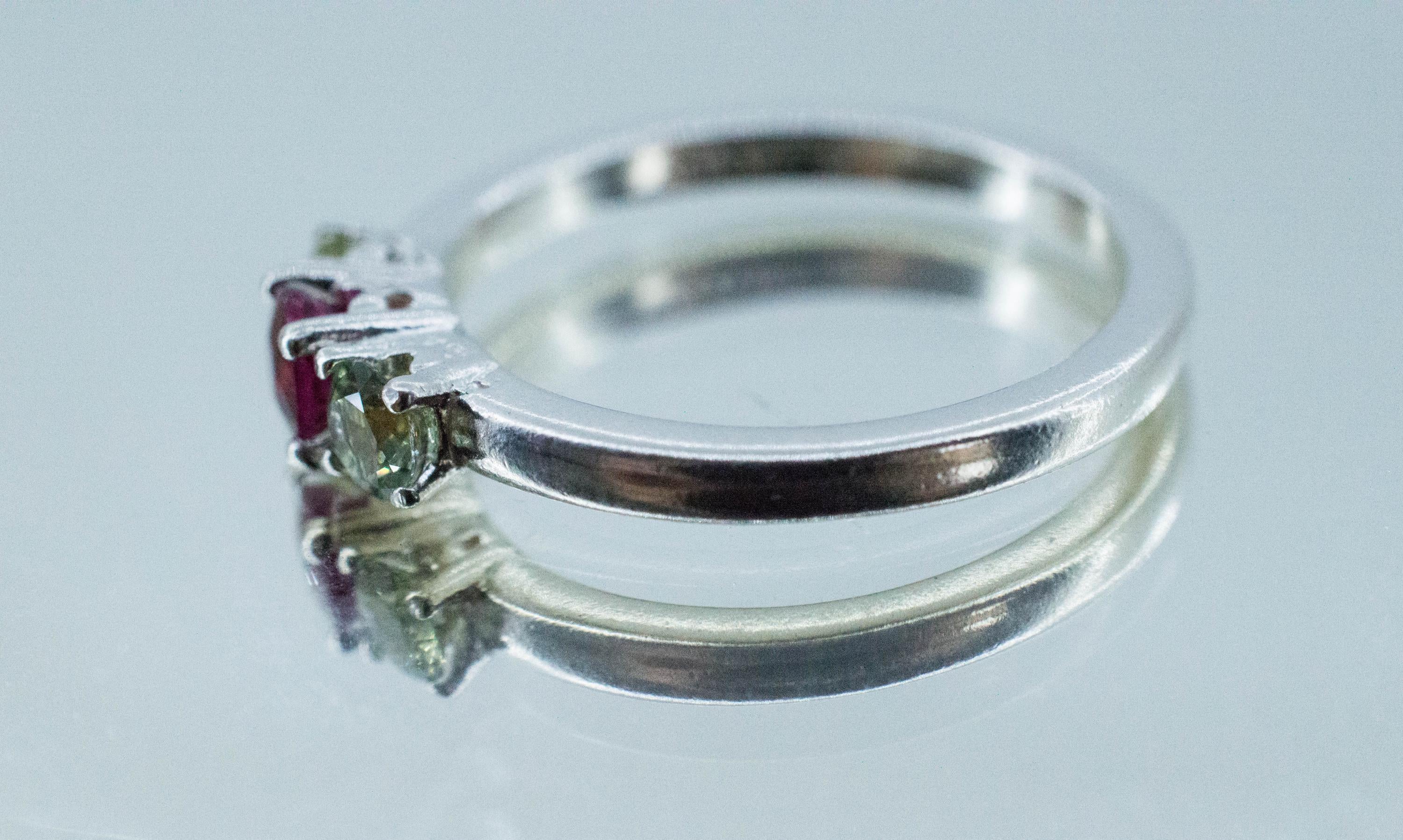 Ruby and Sapphire Ring; Natural Burma Ruby and Monatana Sapphire - Mark Oliver Gems