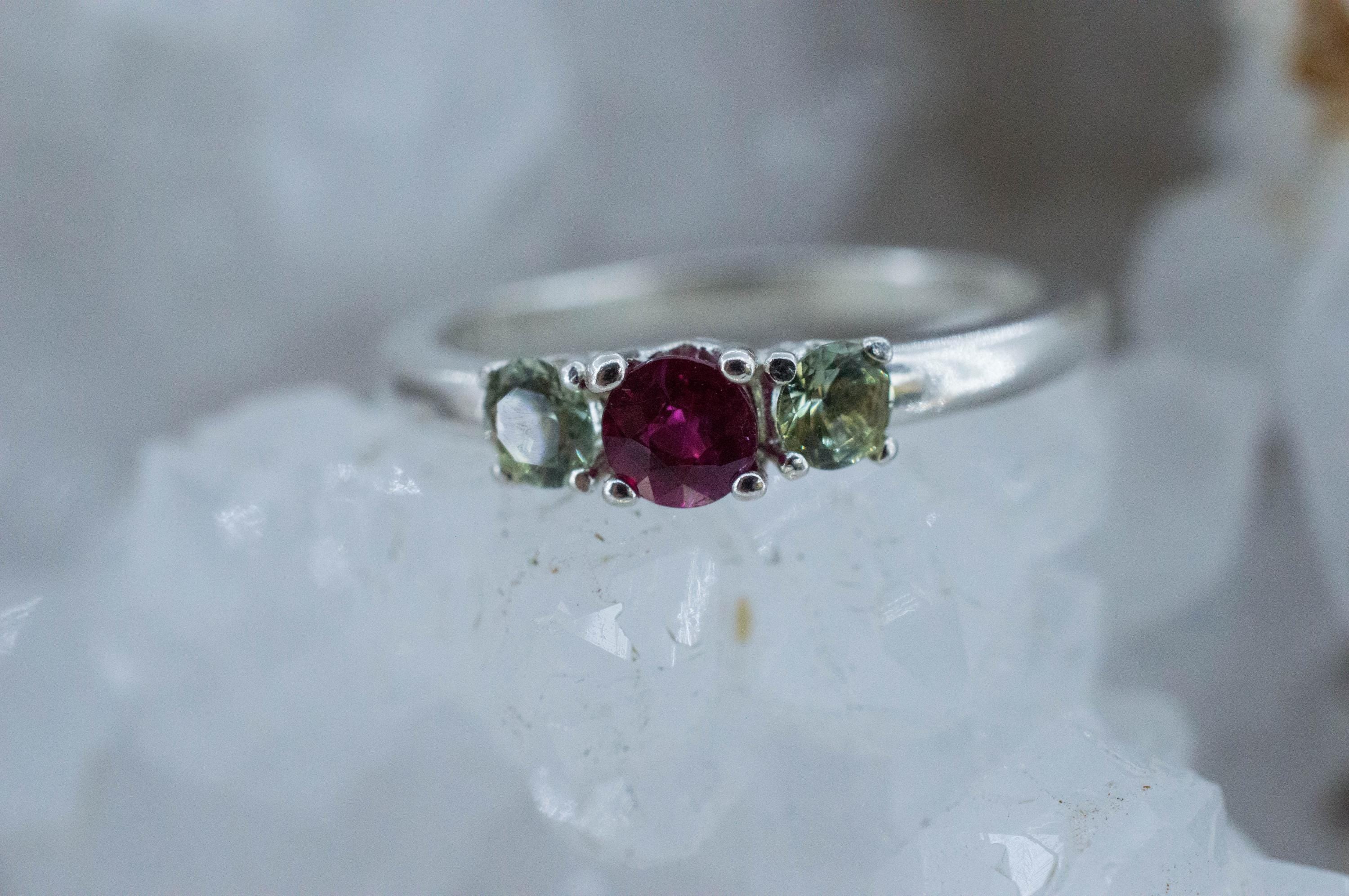 Ruby and Sapphire Ring; Natural Burma Ruby and Monatana Sapphire - Mark Oliver Gems