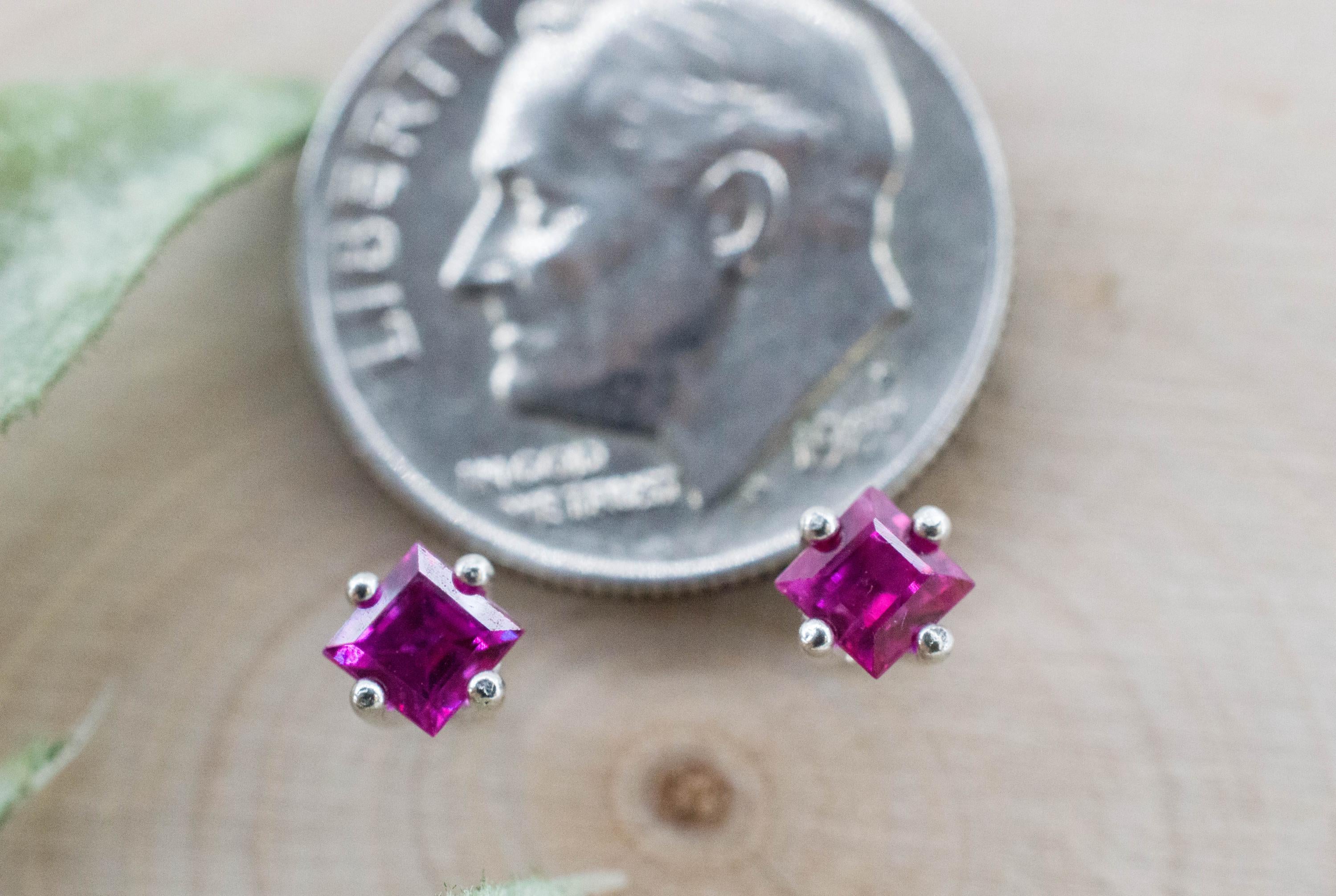 Ruby Earrings; Natural Untreated Vietnam Ruby; 0.670cts - Mark Oliver Gems