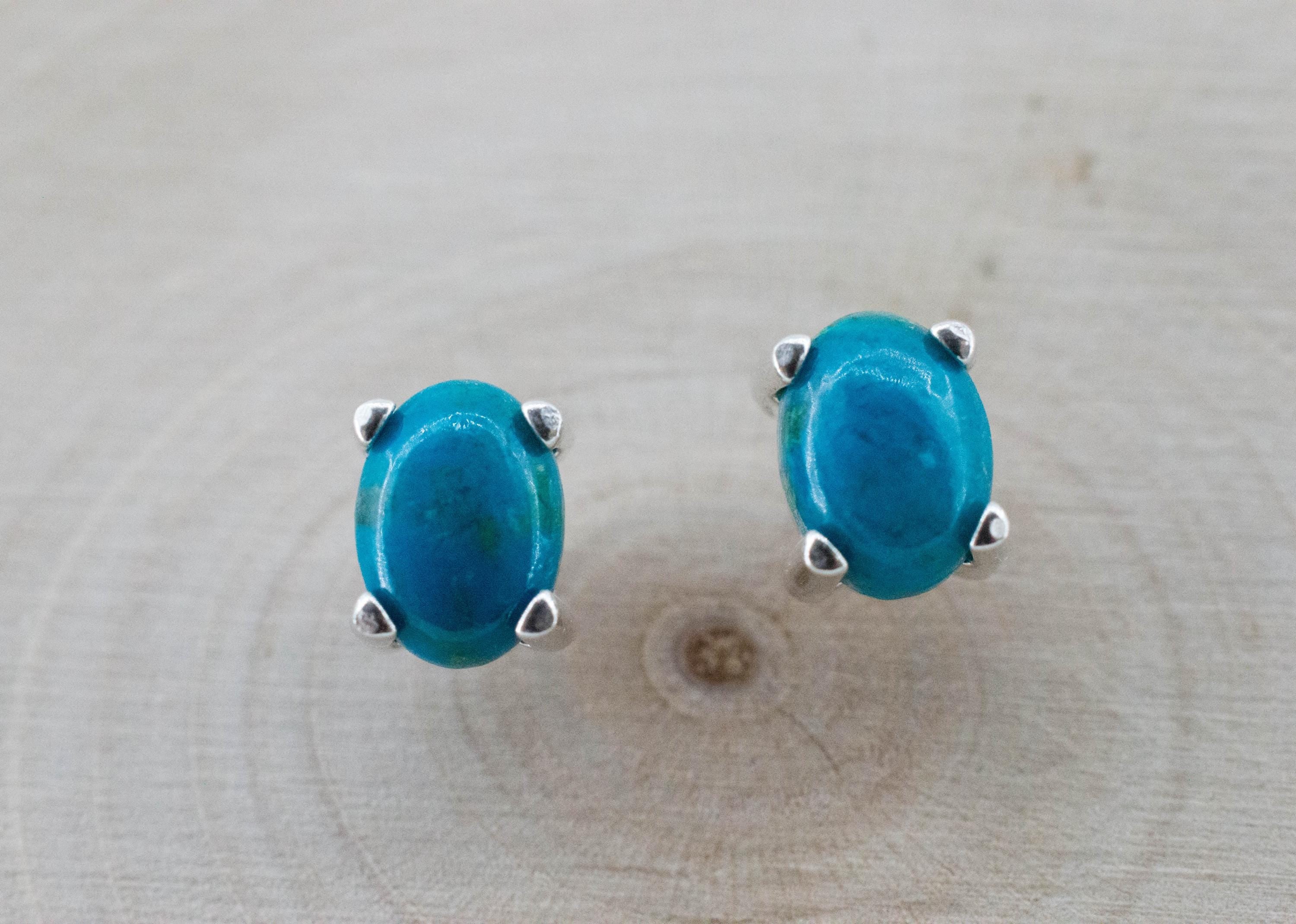 Chrysocolla Earrings; Natural Untreated Arizona Inspiration Mine Chrysocolla; 1.670cts - Mark Oliver Gems