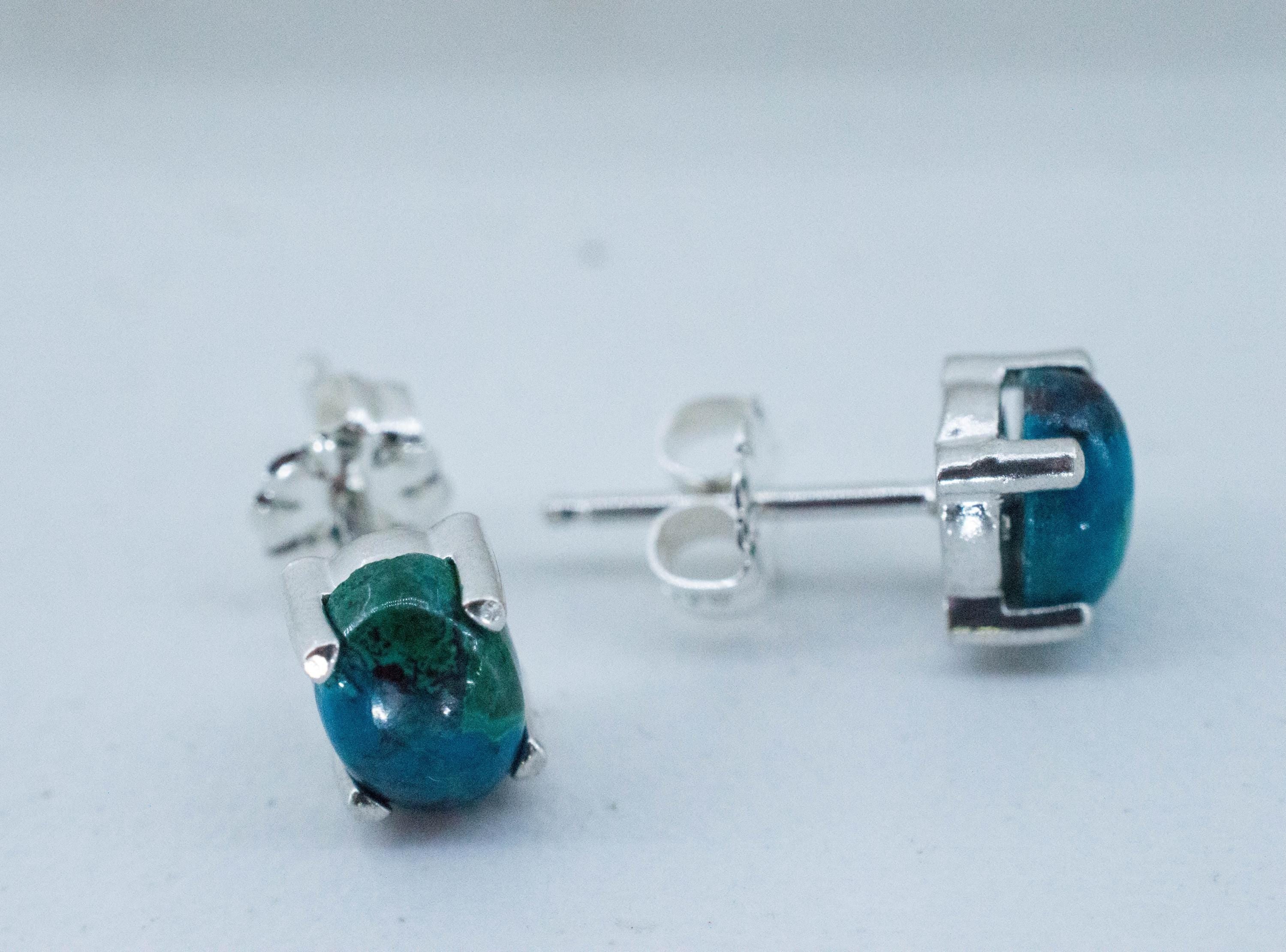 Chrysocolla Earrings; Natural Untreated Arizona Inspiration Mine Chrysocolla; 2.010cts - Mark Oliver Gems