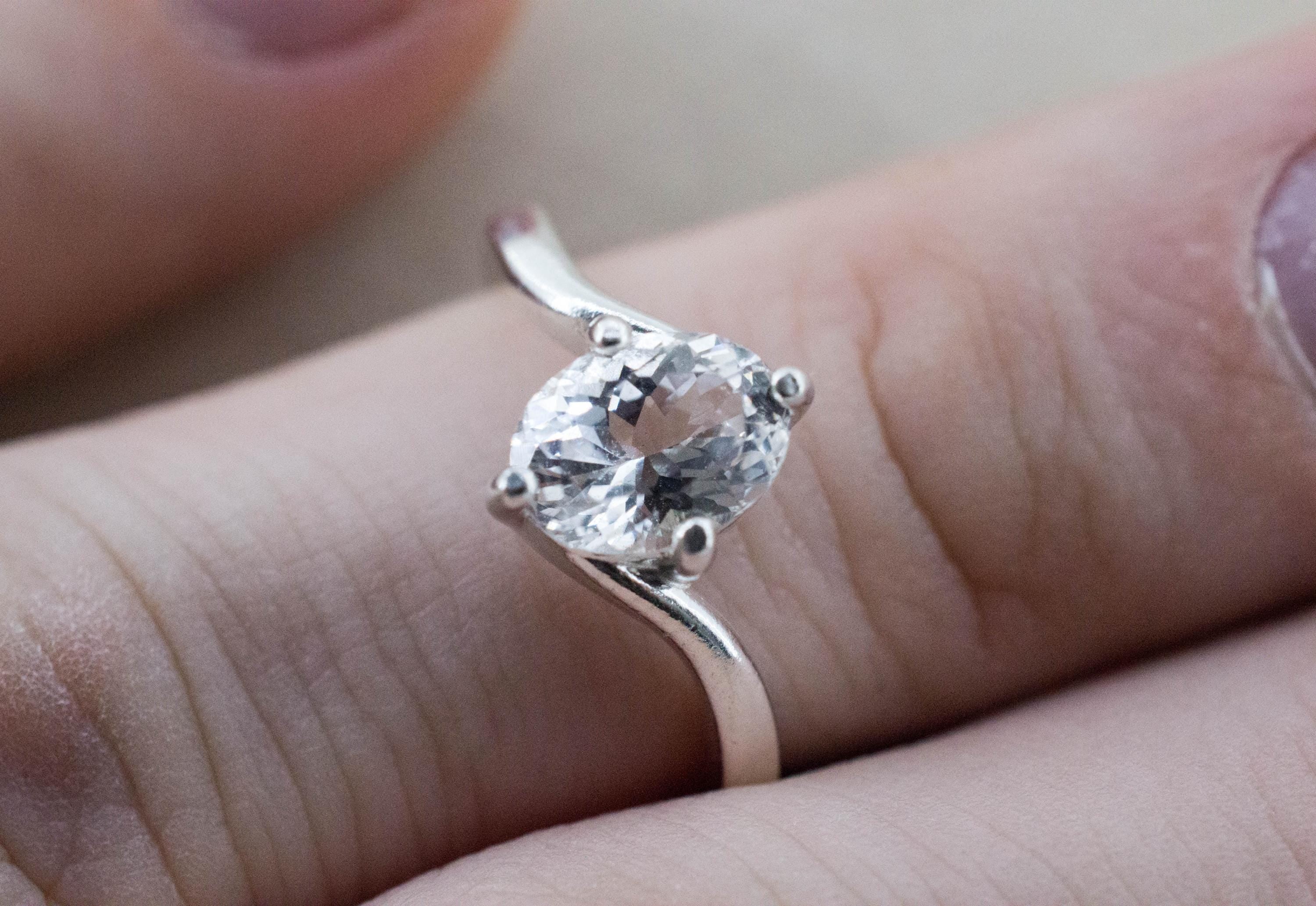 Danburite Ring; Natural Untreated Mexican Danburite; 1.310cts