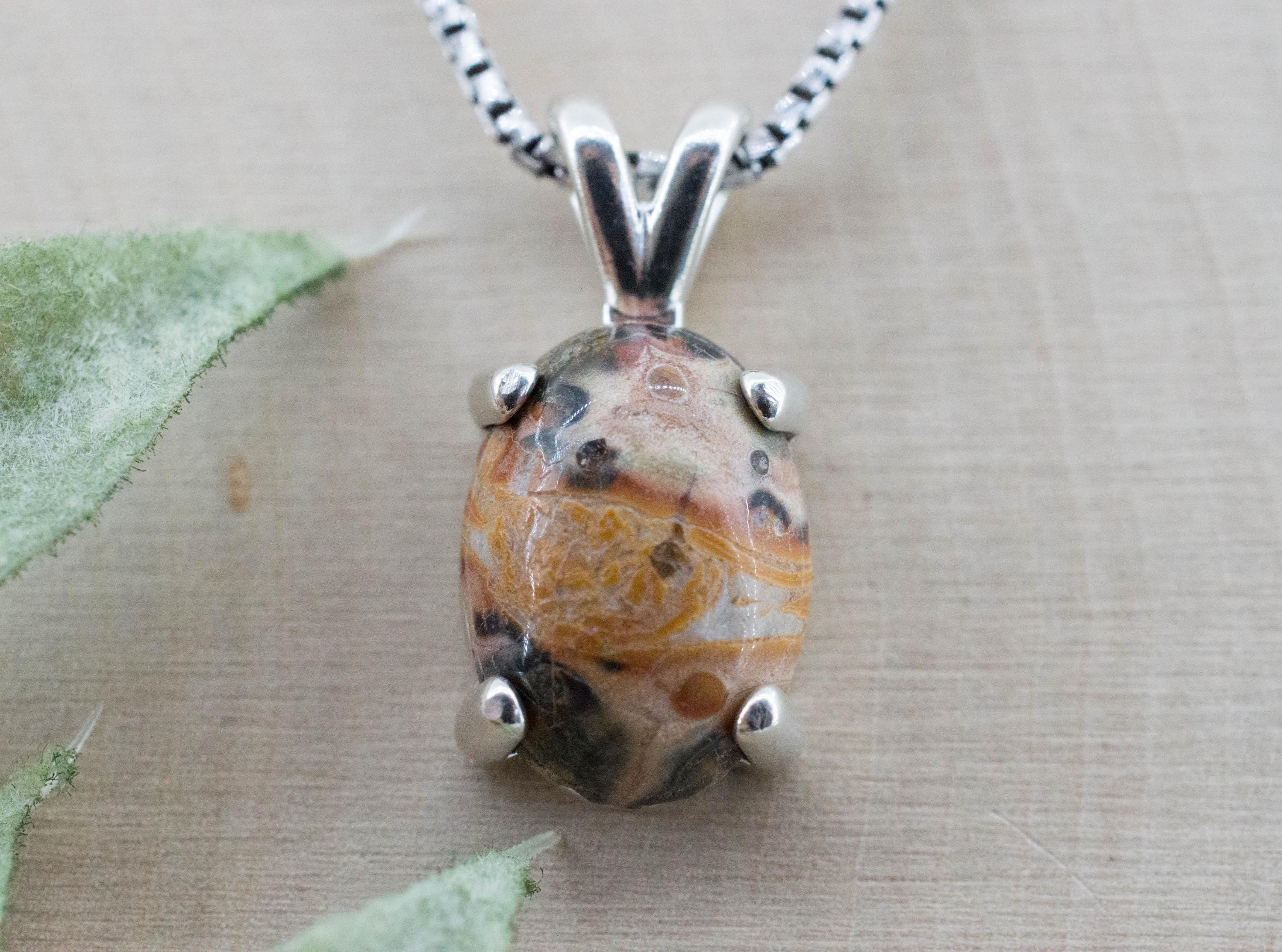 Leopard Jasper Pendant; Natural Untreated Madagascar Jasper; 3.440cts