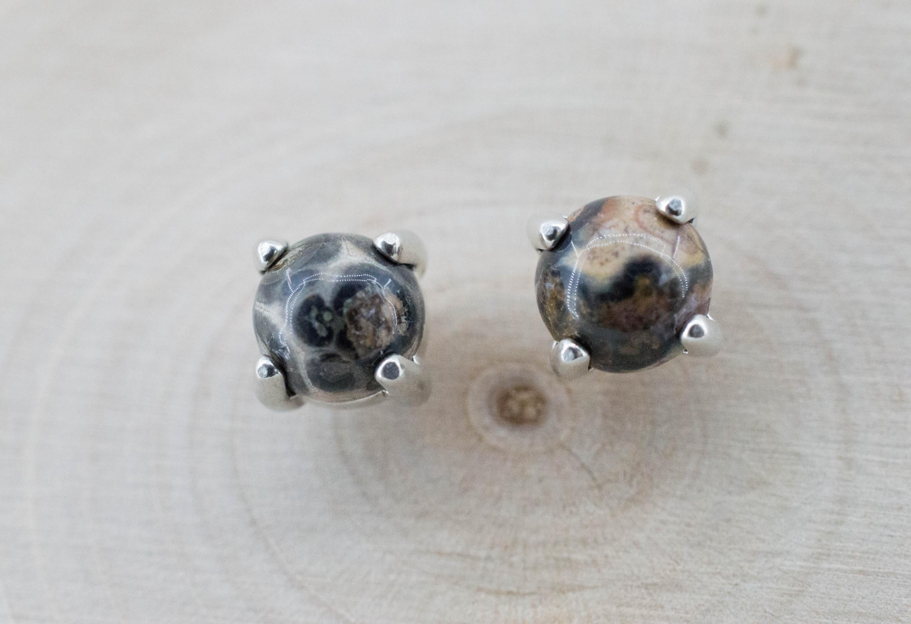 Leopard Jasper Earrings; Natural Untreated Madagascar Jasper; 1.235cts - Mark Oliver Gems