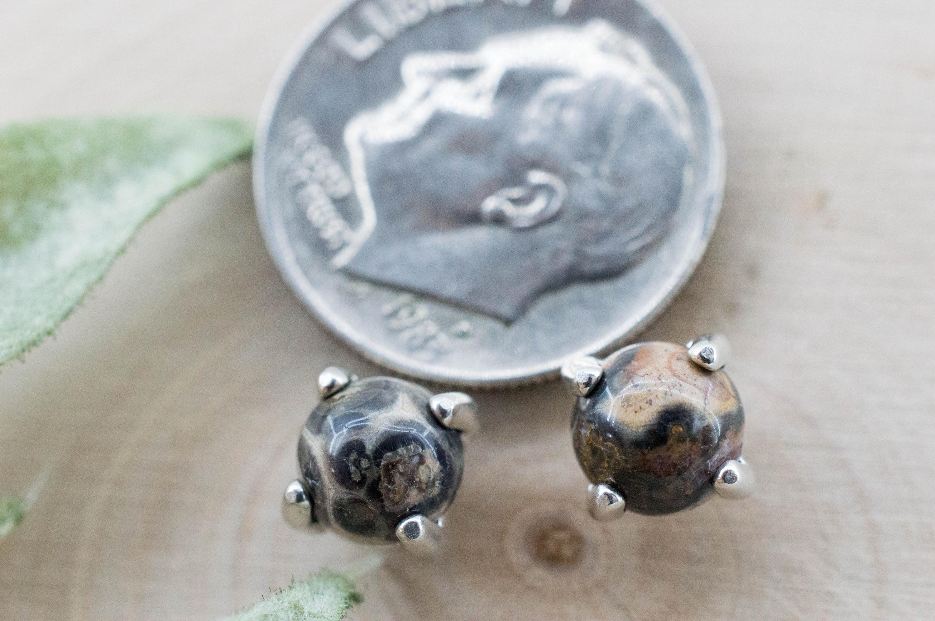 Leopard Jasper Earrings; Natural Untreated Madagascar Jasper; 1.235cts - Mark Oliver Gems