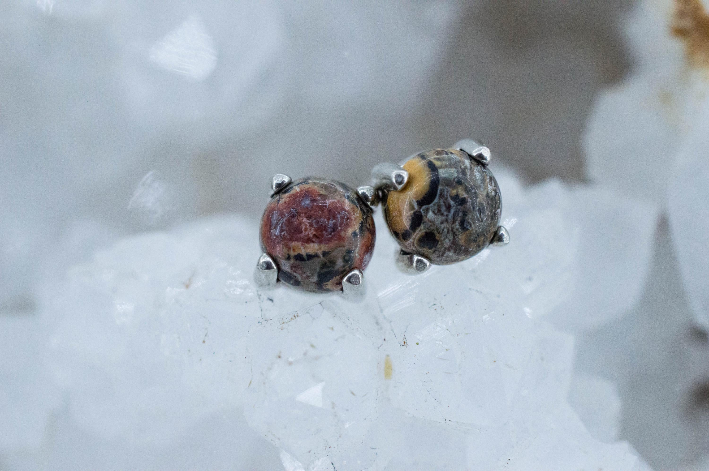 Leopard Jasper Earrings; Natural Untreated Madagascar Jasper; 1.400cts - Mark Oliver Gems