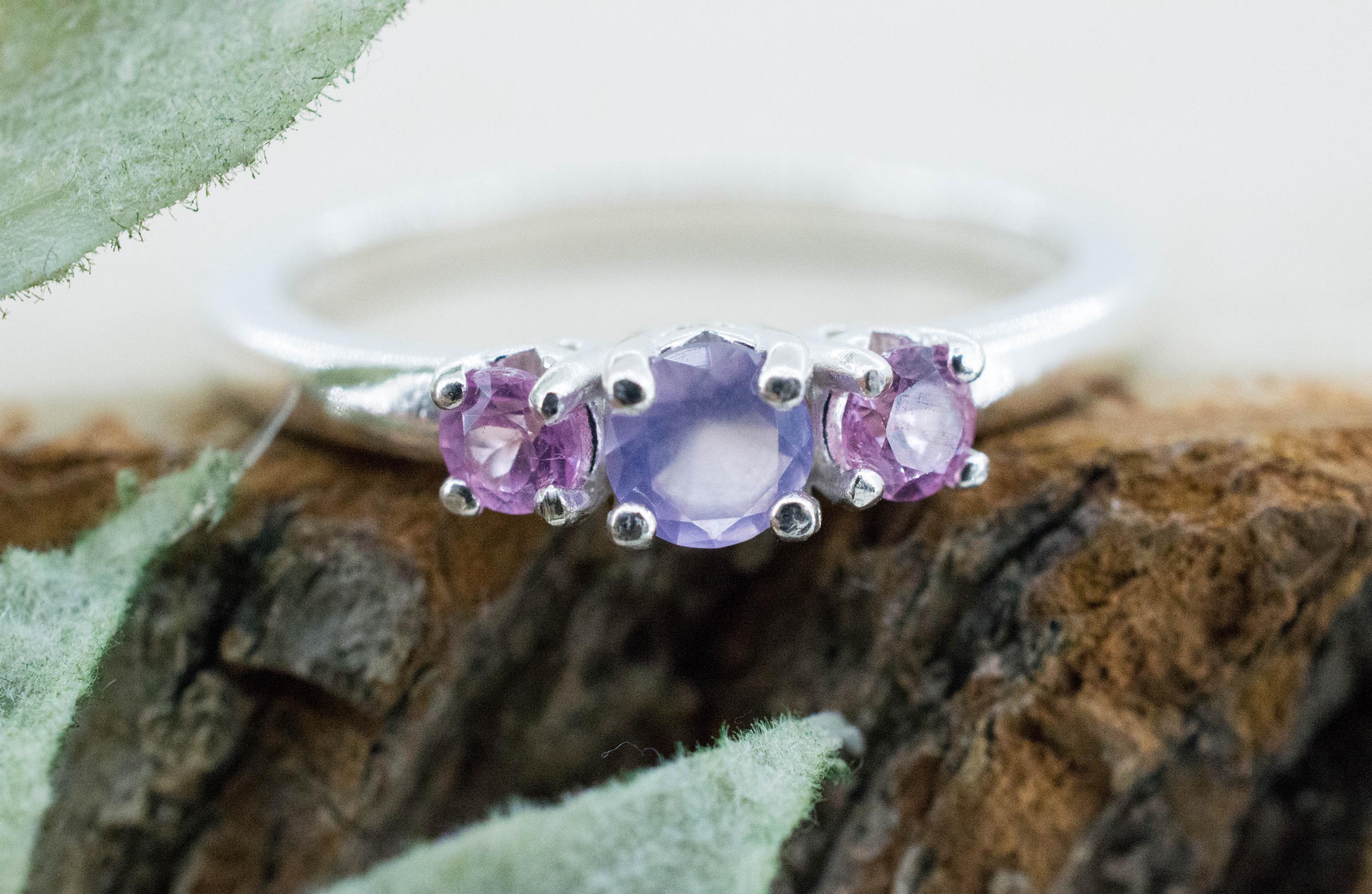 Holly Blue Agate Ring; Natural Untreated Oregon Holley Agate and Pink Sapphire - Mark Oliver Gems