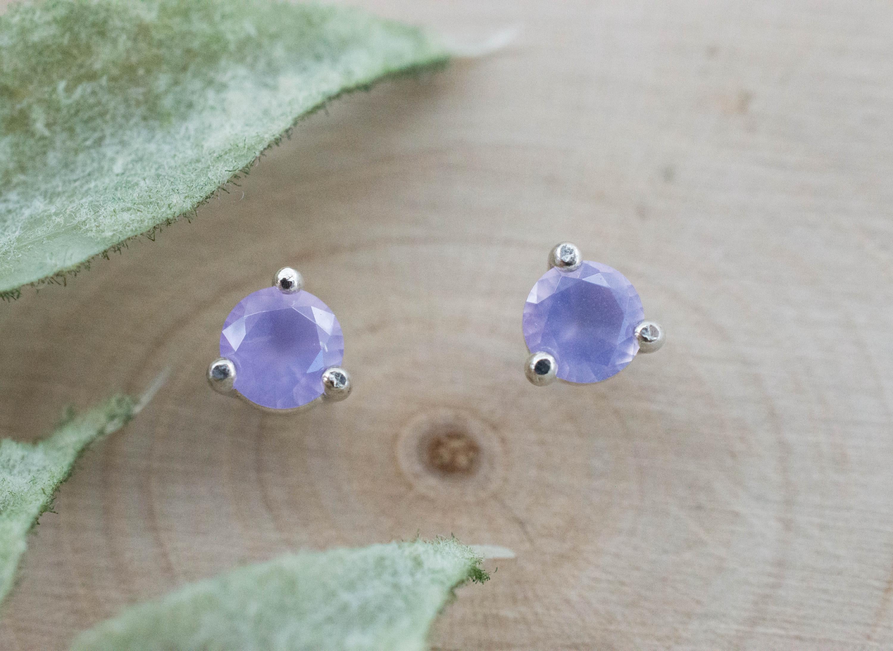 Holly Blue Agate Earrings; Natural Untreated Oregon Holley Agate; 0.410cts - Mark Oliver Gems