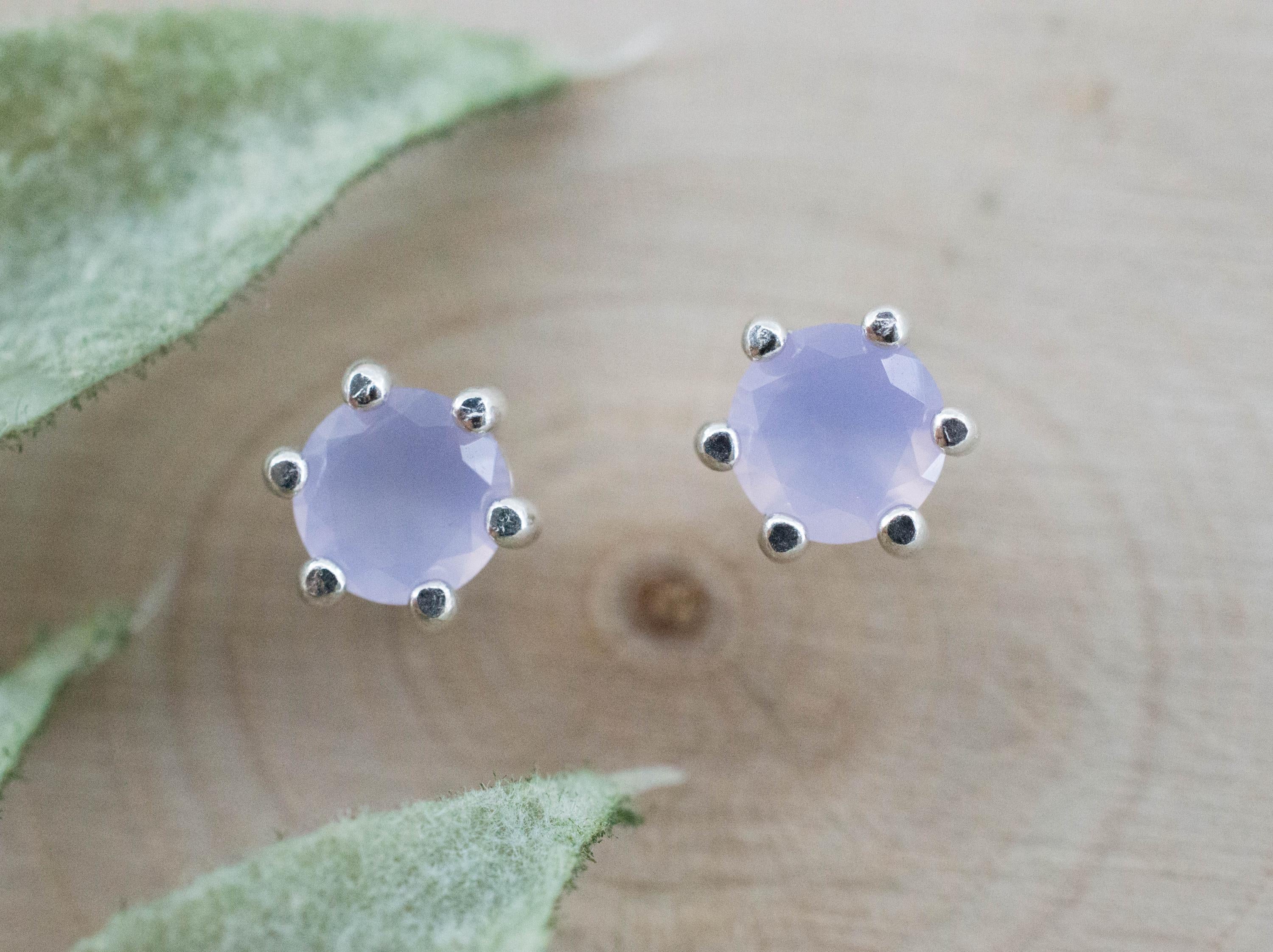 Holly Blue Agate Earrings; Natural Untreated Oregon Holley Agate; 0.640cts - Mark Oliver Gems