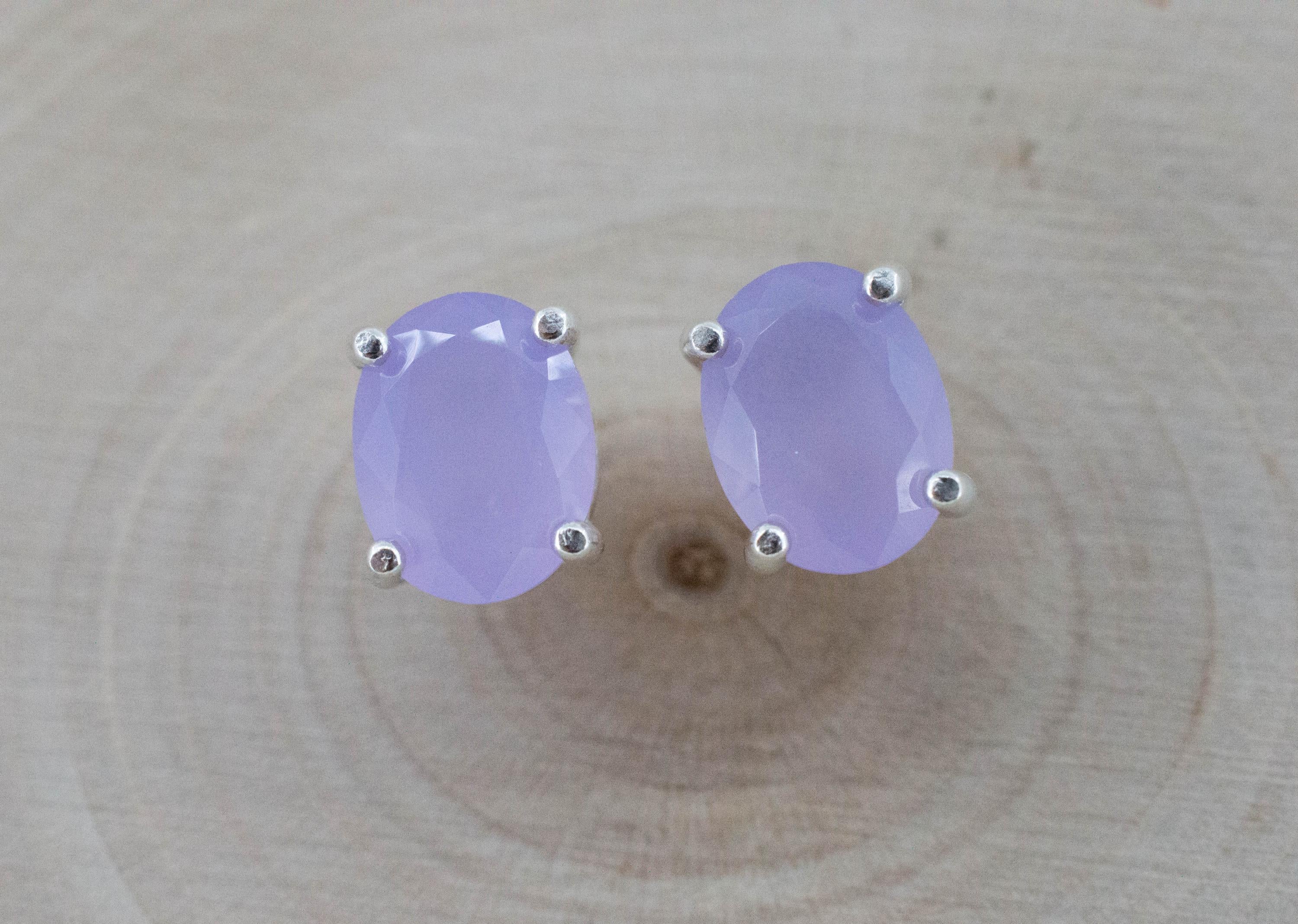 Holly Blue Agate Earrings; Natural Untreated Oregon Holley Agate; 3.160cts - Mark Oliver Gems