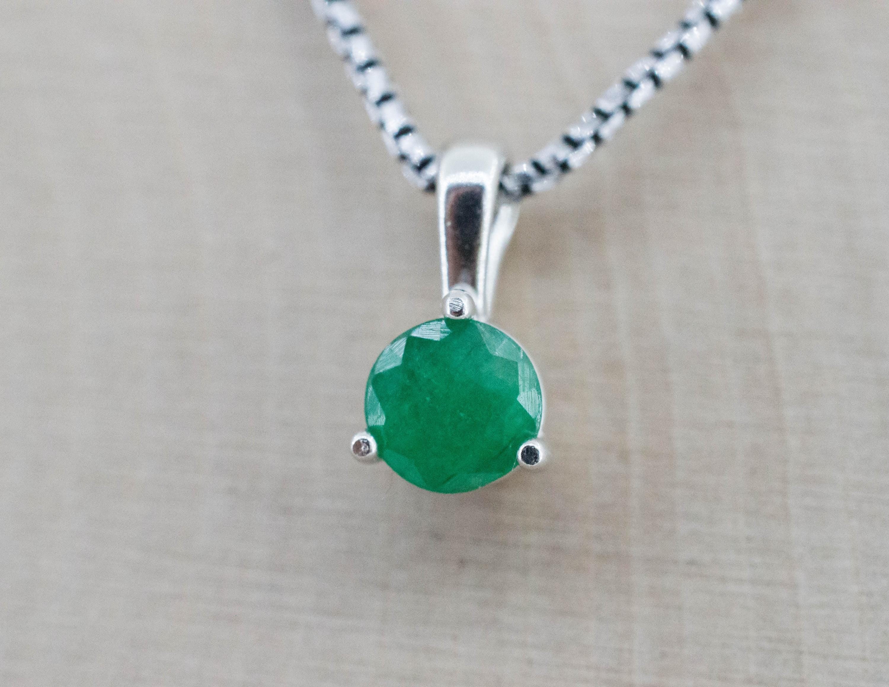 Emerald Pendant, Natural Brazil Emerald; 0.770cts - Mark Oliver Gems