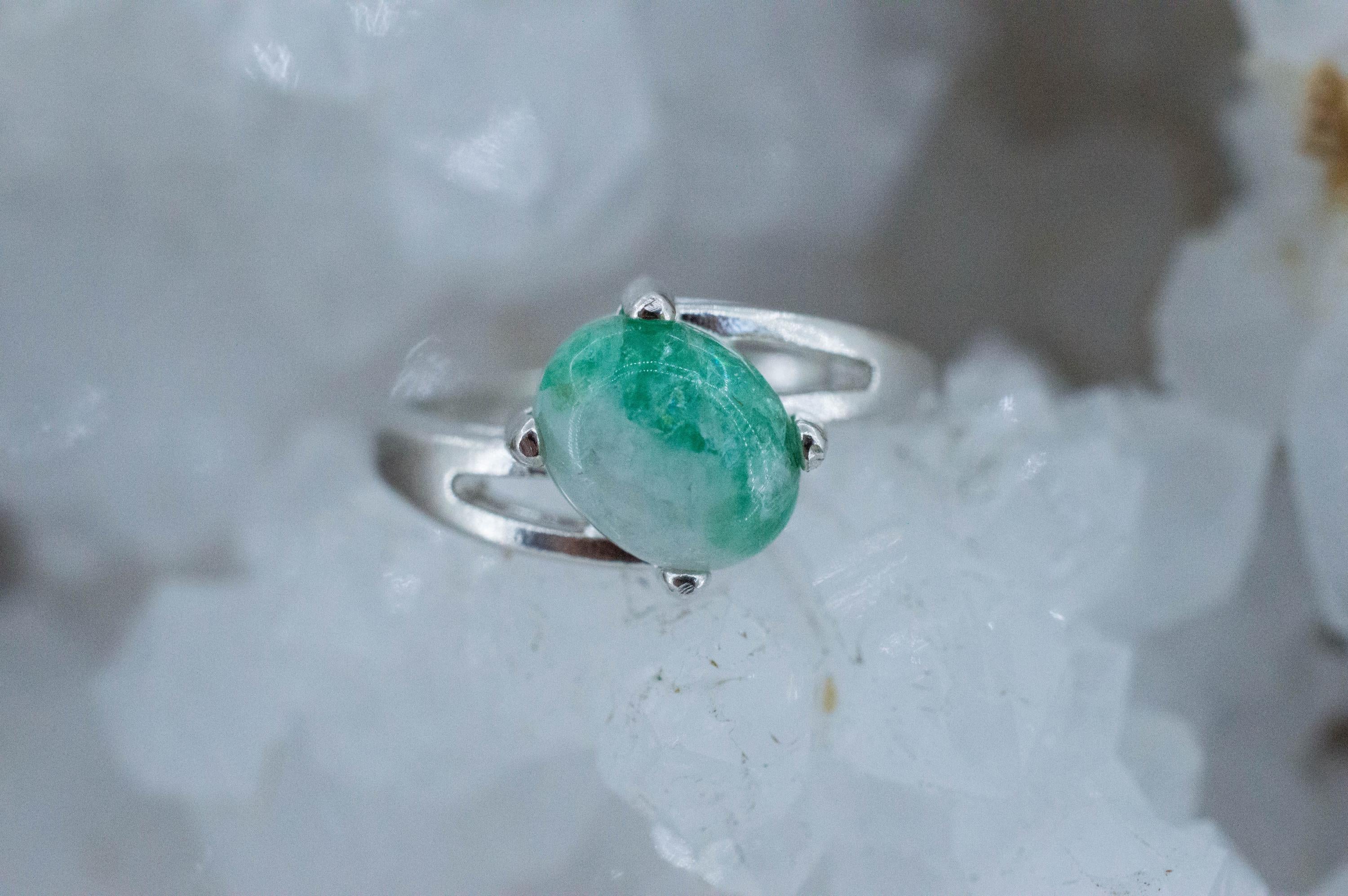 Emerald in Quartz Ring, Natural Untreated Brazil Emerald Quartz; 2.170cts - Mark Oliver Gems