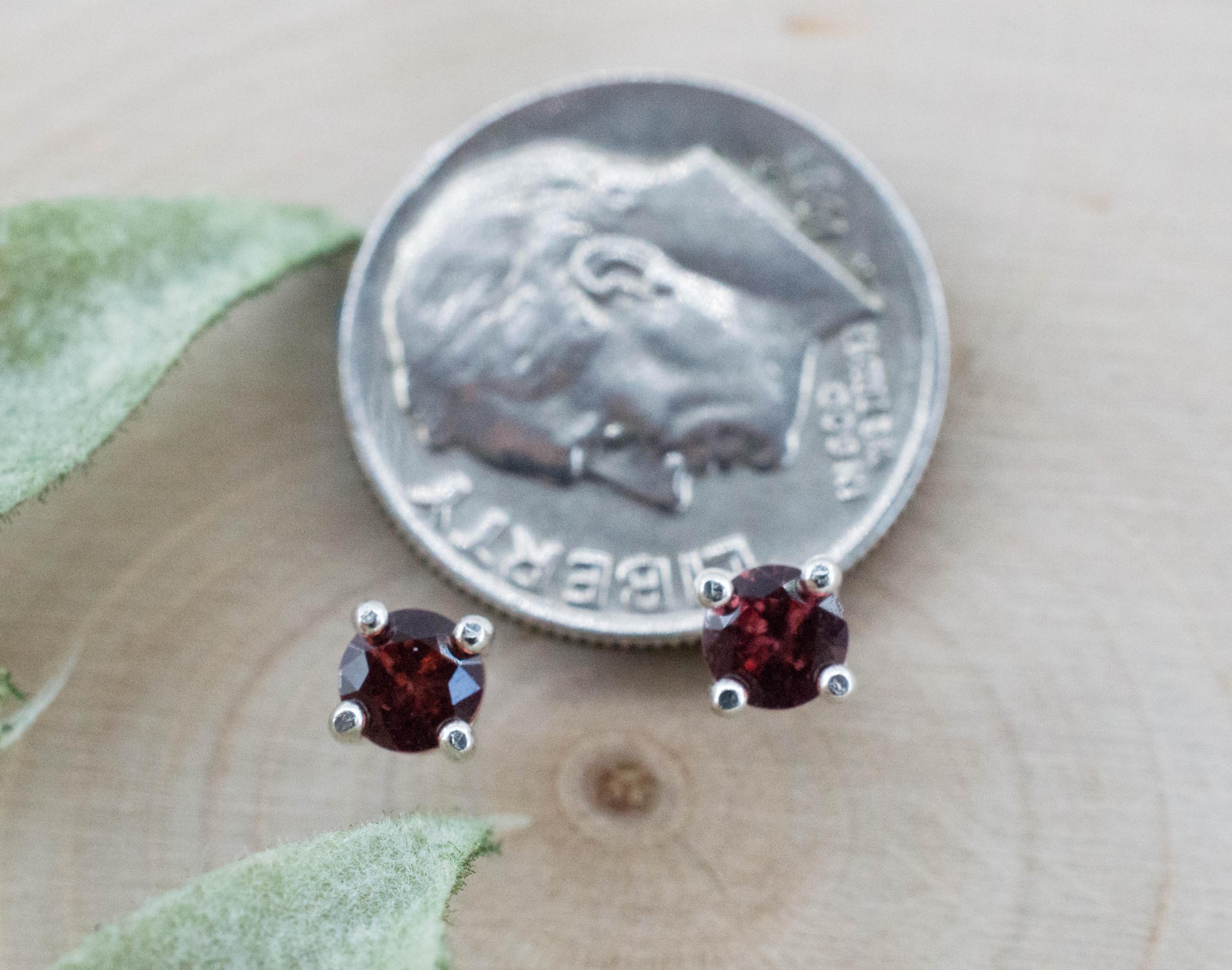 Rhodolite Garnet Earrings, Natural Untreated North Carolina Garnet; 0.465cts - Mark Oliver Gems