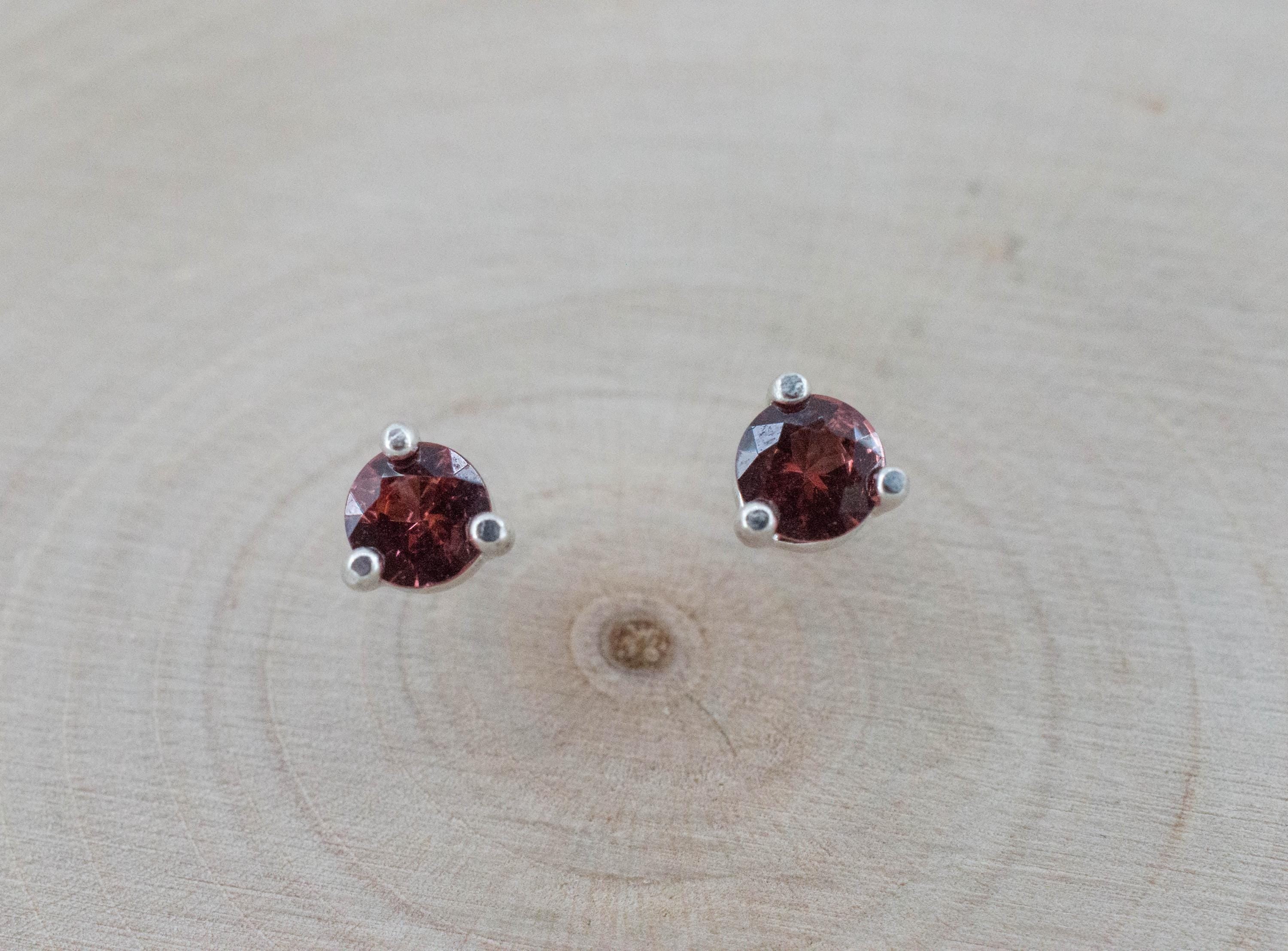 Rhodolite Garnet Earrings, Natural Untreated North Carolina Garnet; 0.470cts - Mark Oliver Gems