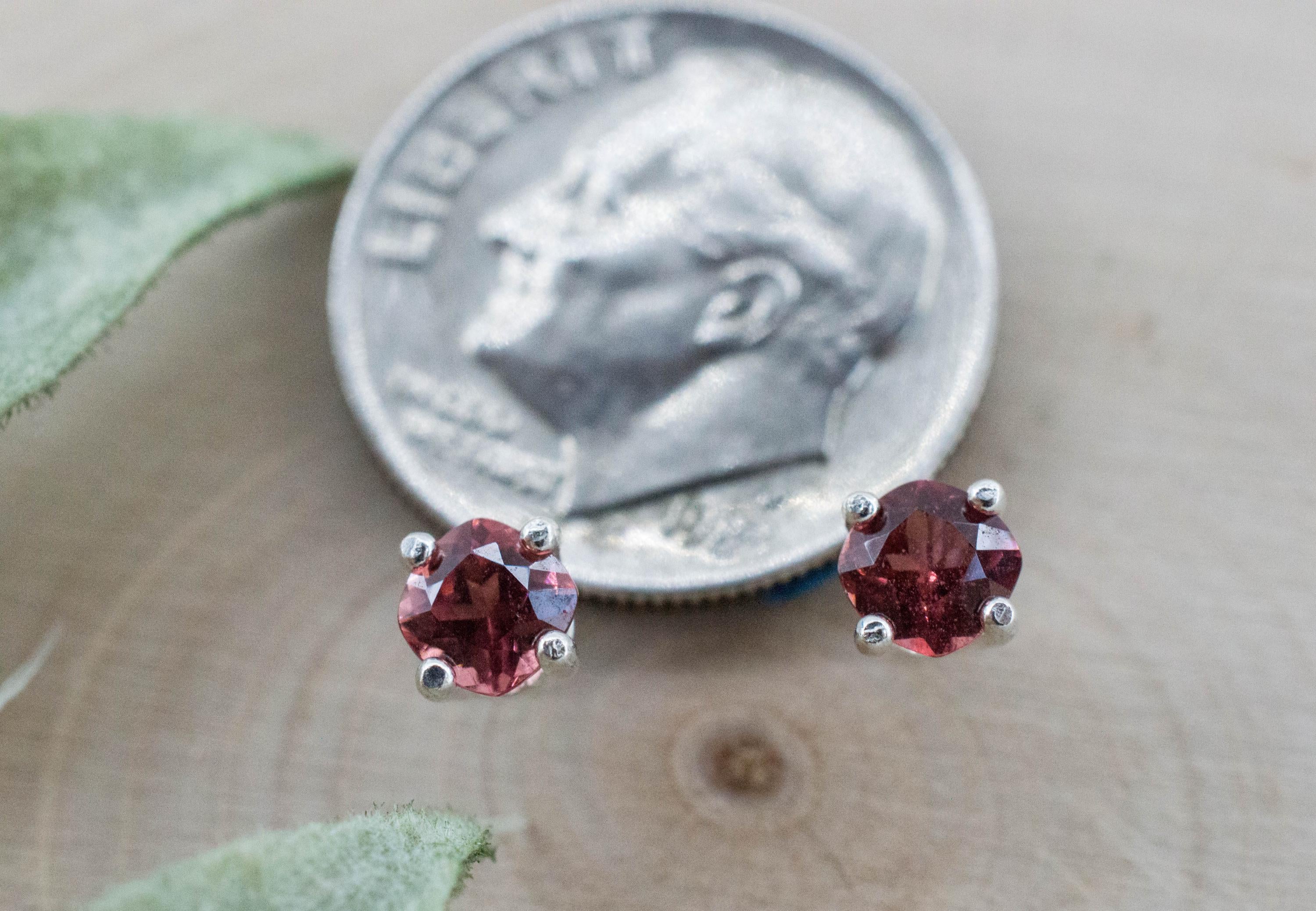 Rhodolite Garnet Earrings, Natural Untreated North Carolina Garnet; 0.635cts - Mark Oliver Gems