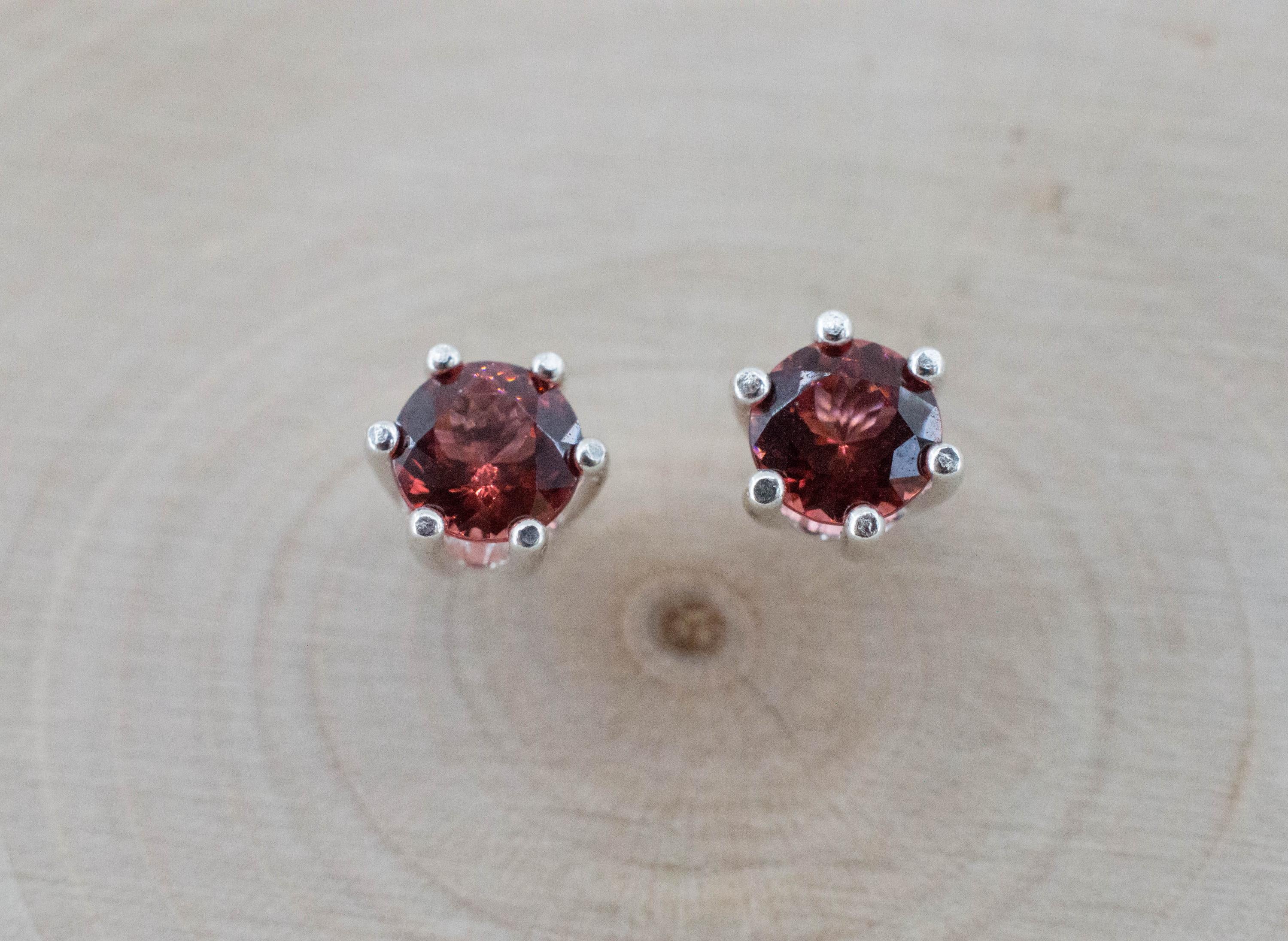Rhodolite Garnet Earrings, Natural Untreated North Carolina Garnet; 1.140cts - Mark Oliver Gems