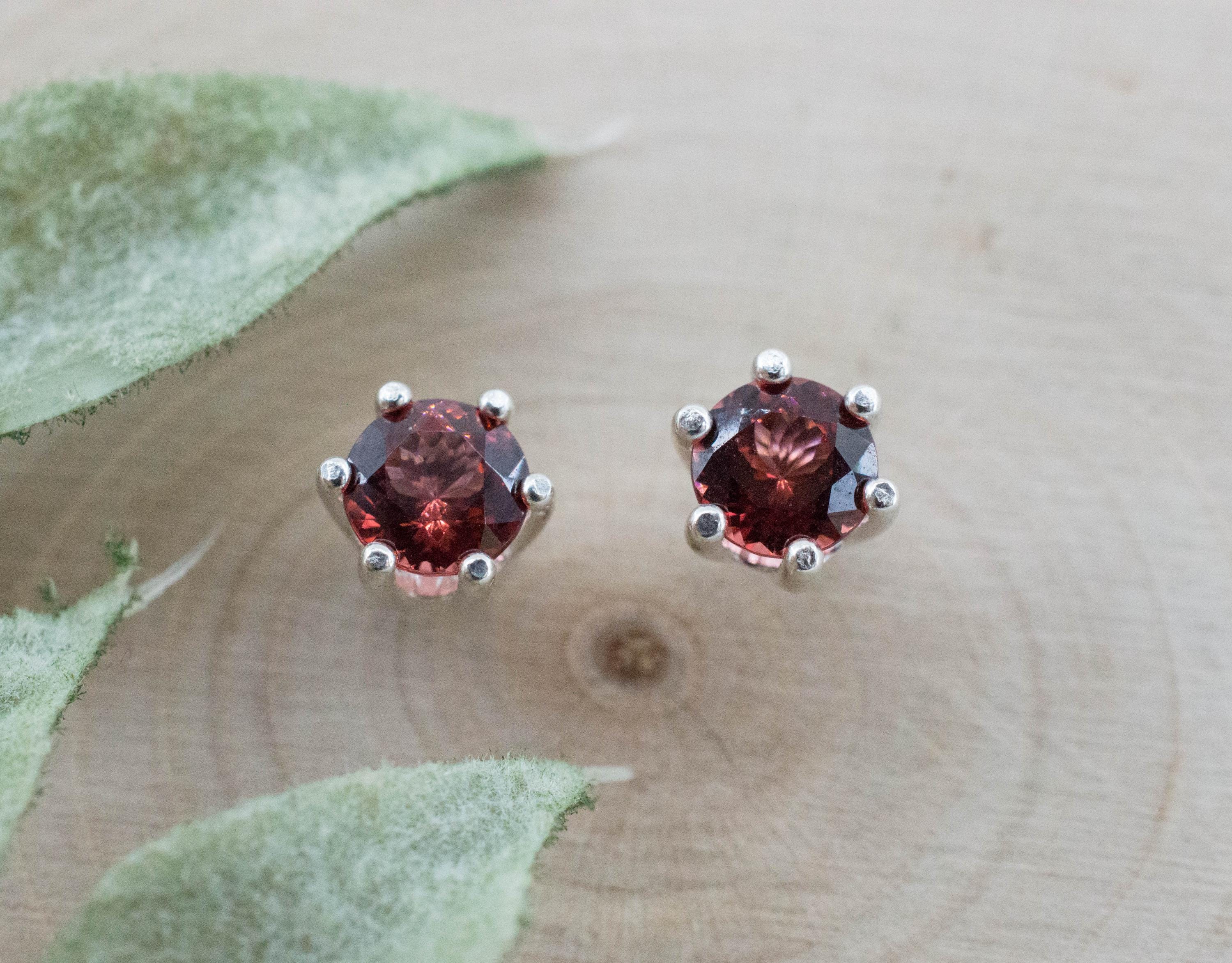 Rhodolite Garnet Earrings, Natural Untreated North Carolina Garnet; 1.140cts - Mark Oliver Gems