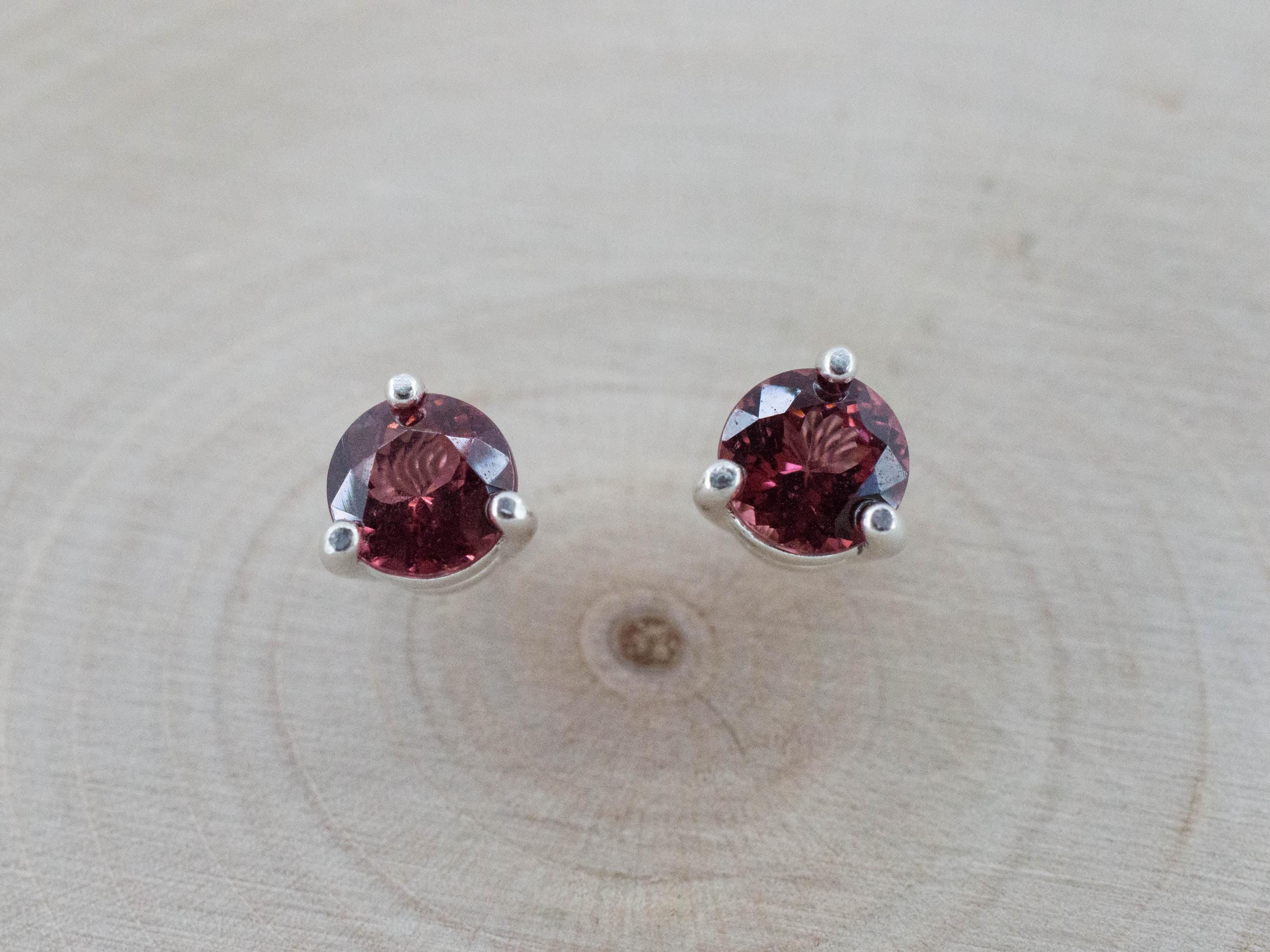 Rhodolite Garnet Earrings, Natural Untreated North Carolina Garnet; 1.170cts - Mark Oliver Gems