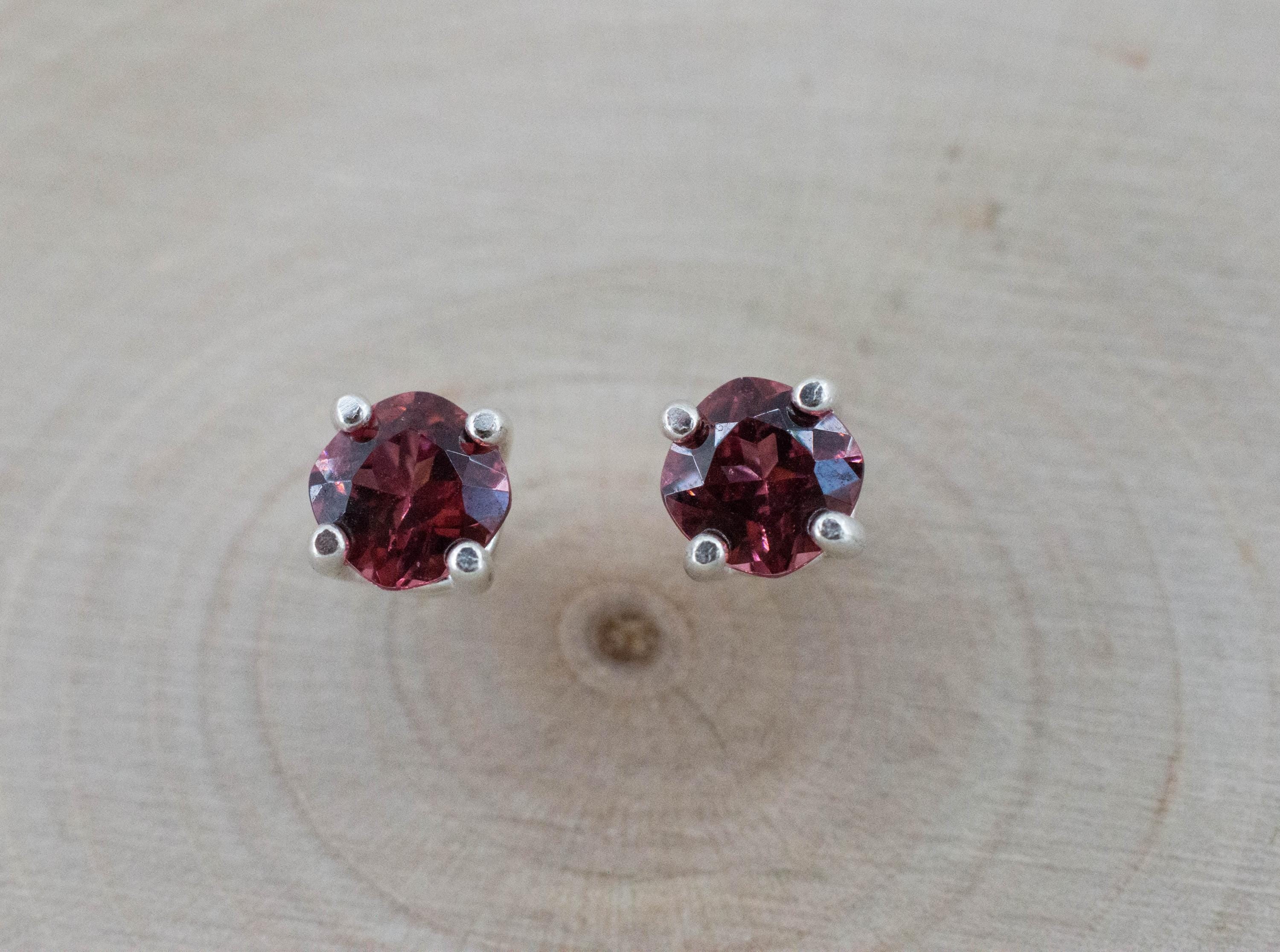 Rhodolite Garnet Earrings, Natural Untreated North Carolina Garnet; 1.240cts - Mark Oliver Gems