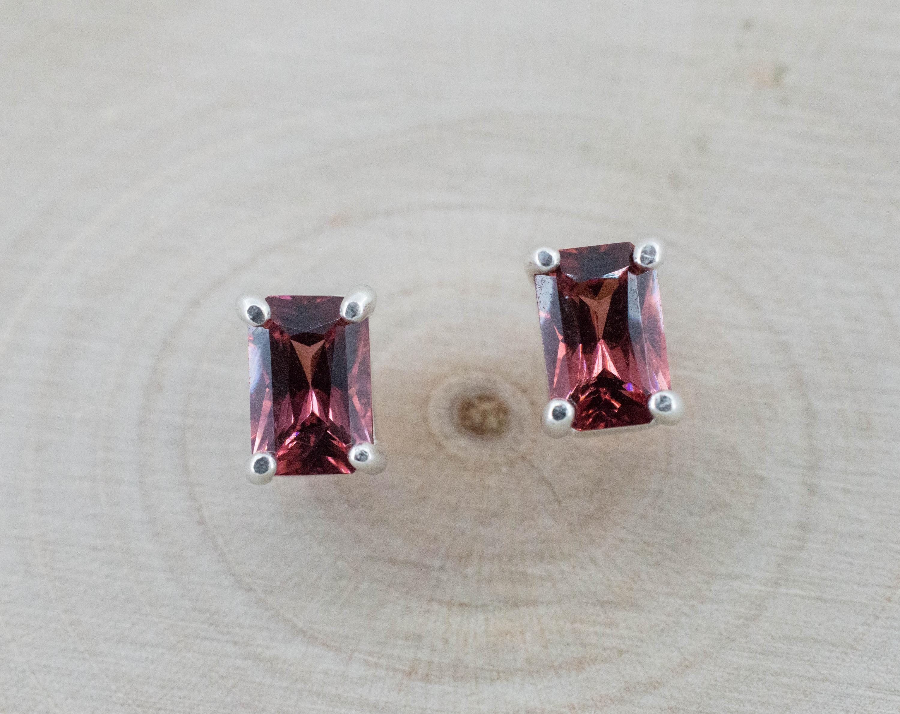 Rhodolite Garnet Earrings, Natural Untreated North Carolina Garnet; 1.290cts - Mark Oliver Gems