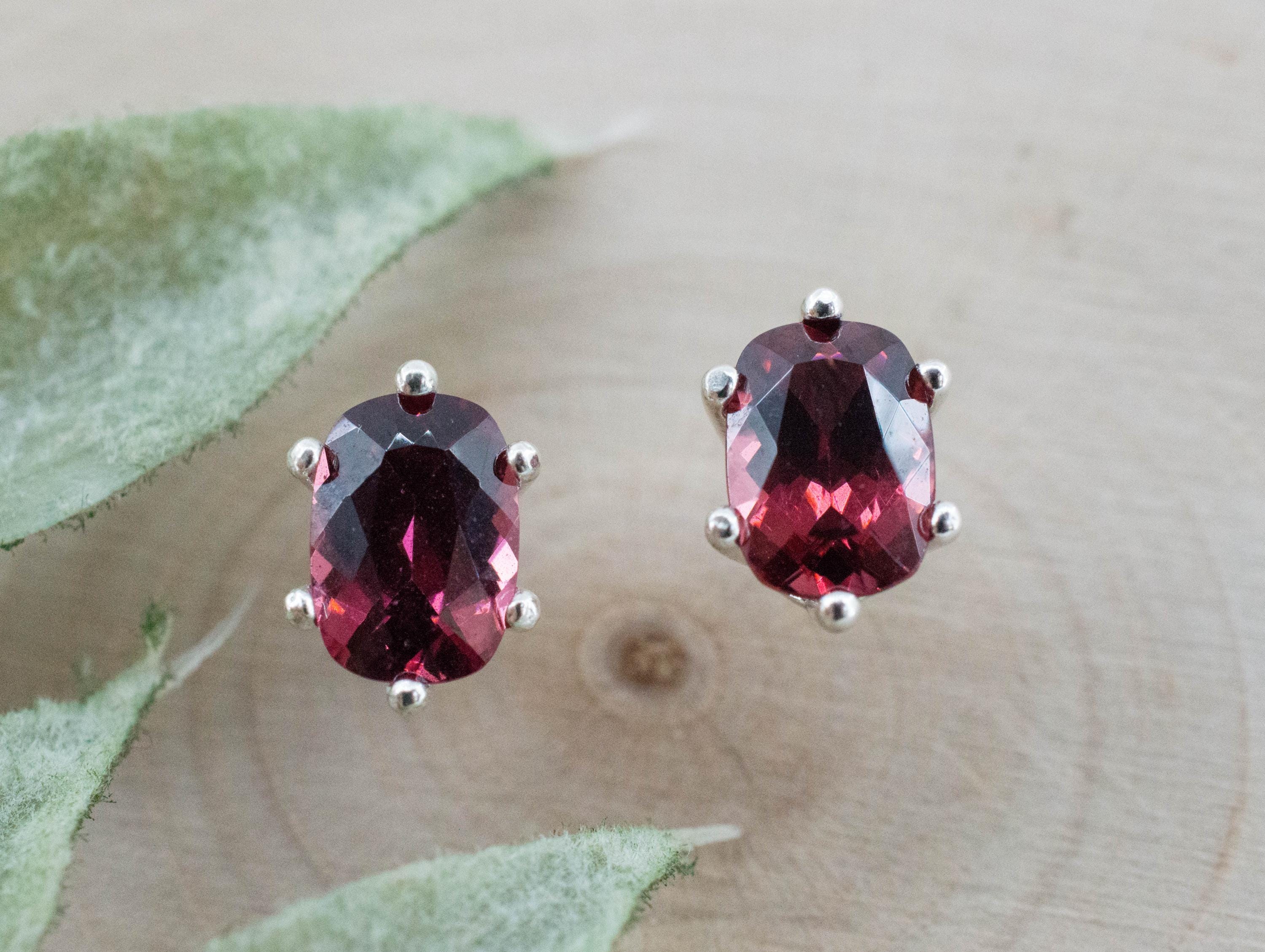 Rhodolite Garnet Earrings, Natural Untreated North Carolina Garnet; 1.990cts - Mark Oliver Gems